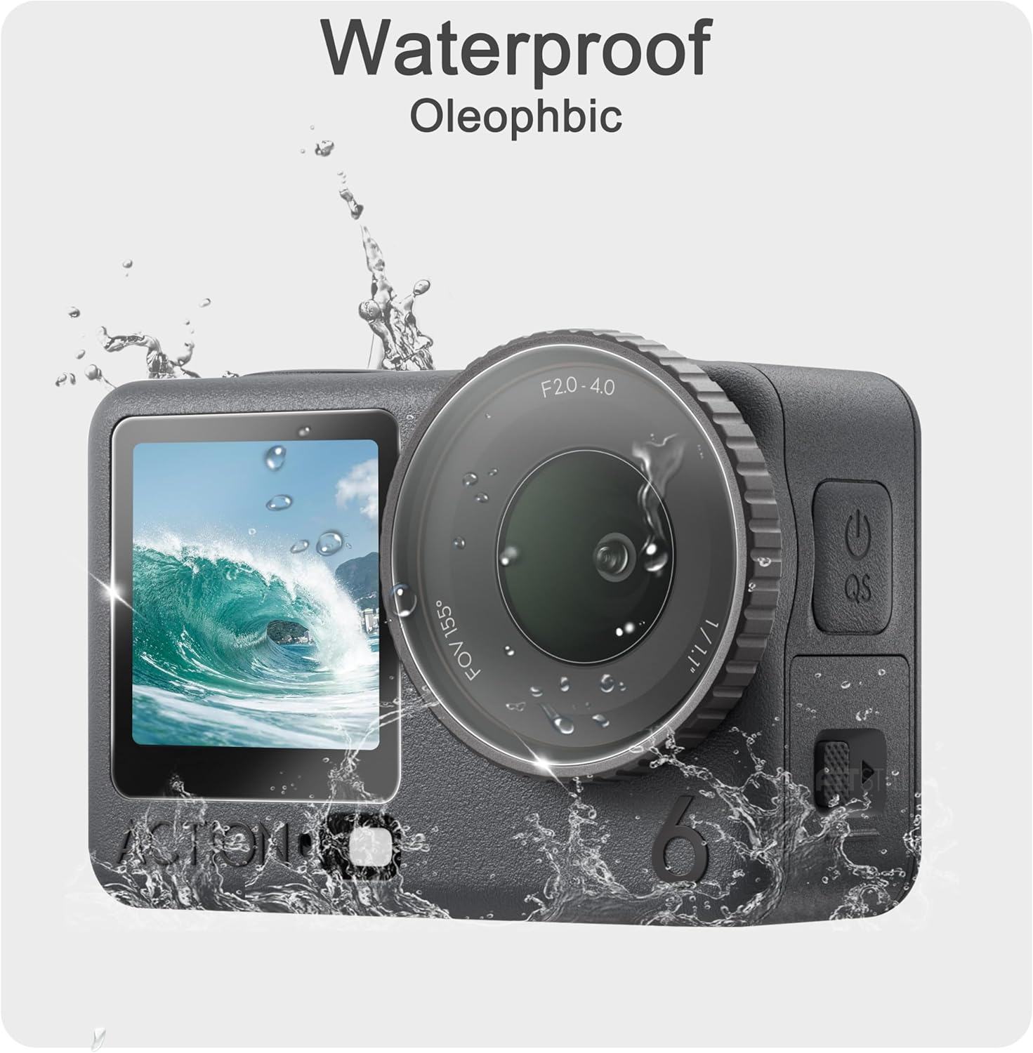 Fitstill 10PCS Screen Protector Appliable for DJI Osmo Action 6,Ultra HD 0.3Mm Tempered Glass,9H Hardness Scratch Resistant Anti-Fingerprint Bubble Free Action6 Camera Accessories Kit