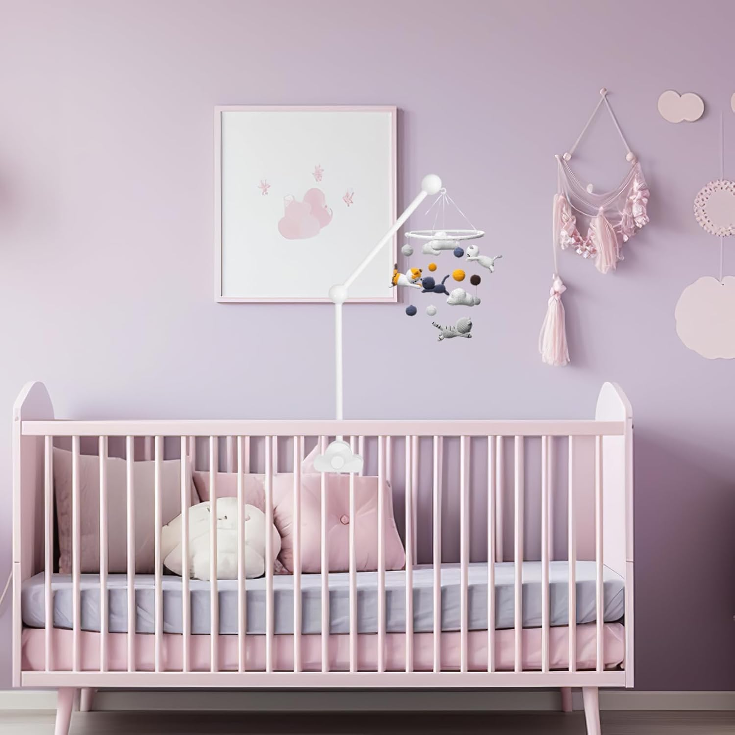 CHILDWEET Mobile Hanger Arm Kit Sturdy Crib Mobile Holder for Nursery Decoration Easy to Assemble and Adjust Provides Entertainment and Soothing Effect For image number 1