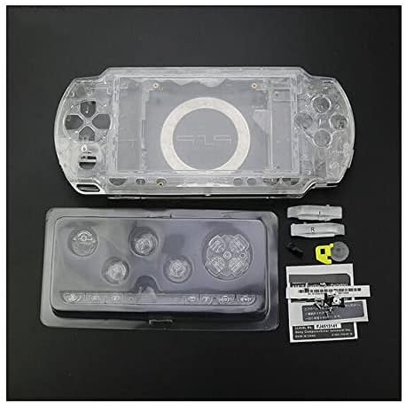 Gametown New Replacement PSP 1000 Full Housing Shell Cover with Button Screw Set -Crystal Clear White. image number 3