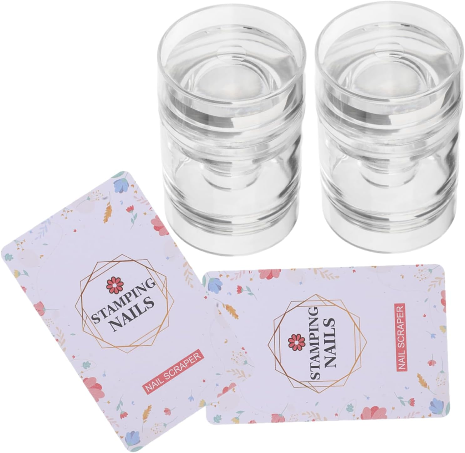 SOESFOUFU 2Pcs Nail Stamping Silicone Stamper Transparent French Tip Manicure Tool Portable Soft Jelly Printer for DIY Nail Art Salon Use image number 6