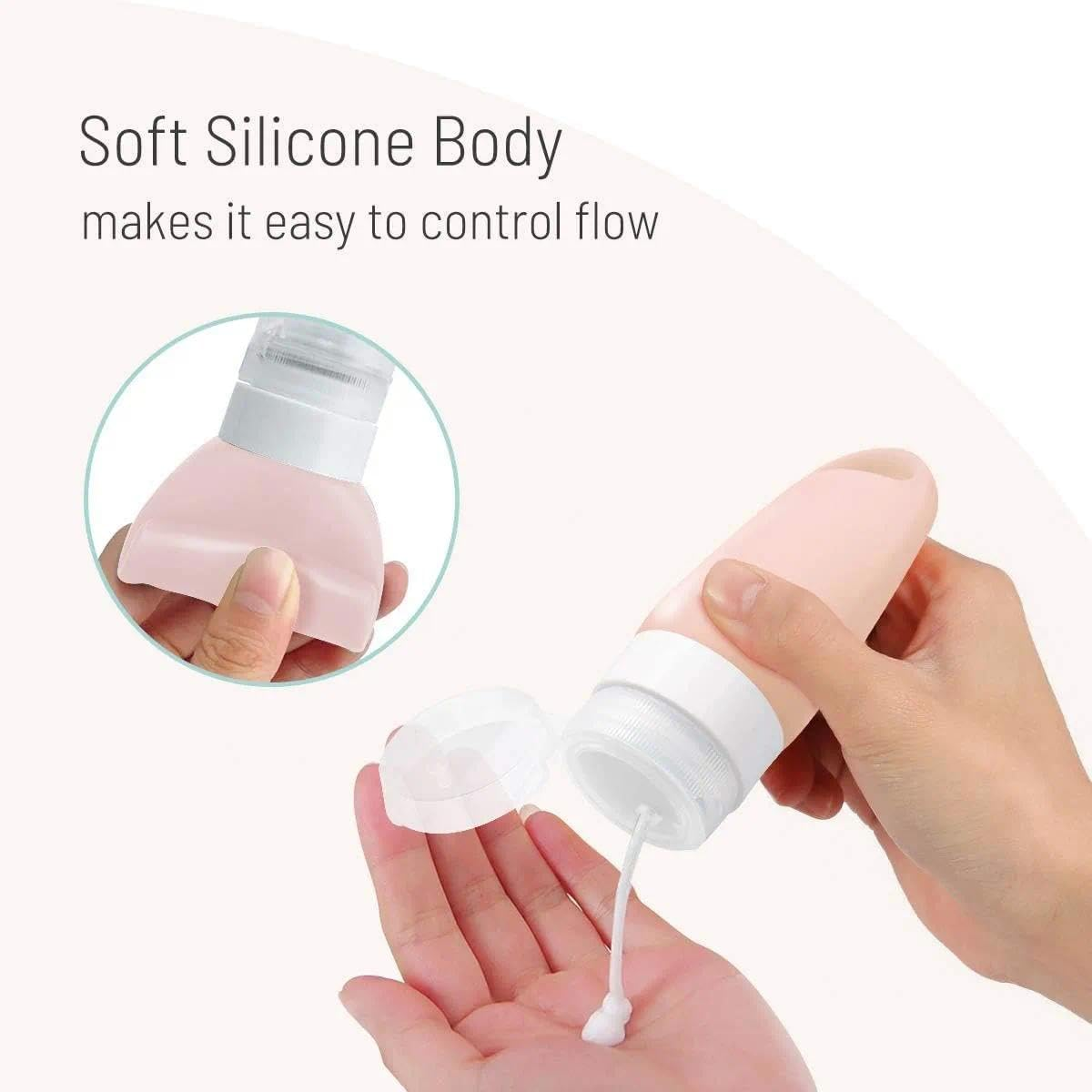 Travel Bottle Set, Refillable & Leak-Proof Silicone Travel Containers, Portable Squeezable Travel Tubes, Compatible with Shampoo, Lotion, Soap, Body Wash &ndash; 3 Packs with Keychain - Haheihei image number 5