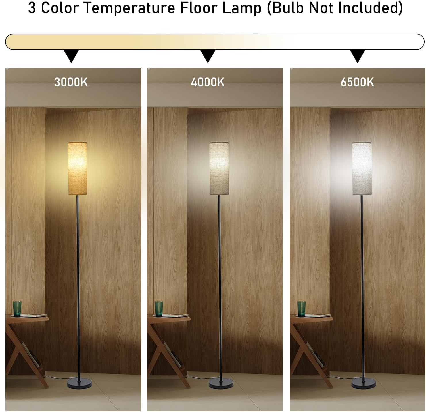 Floor Lamp for Living Room,Modern LED Floor Lamp with Foot Switch & Remote Control and Stepless Dimmable Colors Temperature & Brightness,9W Bulb Included for Living Room,Bedroom, Office image number 1