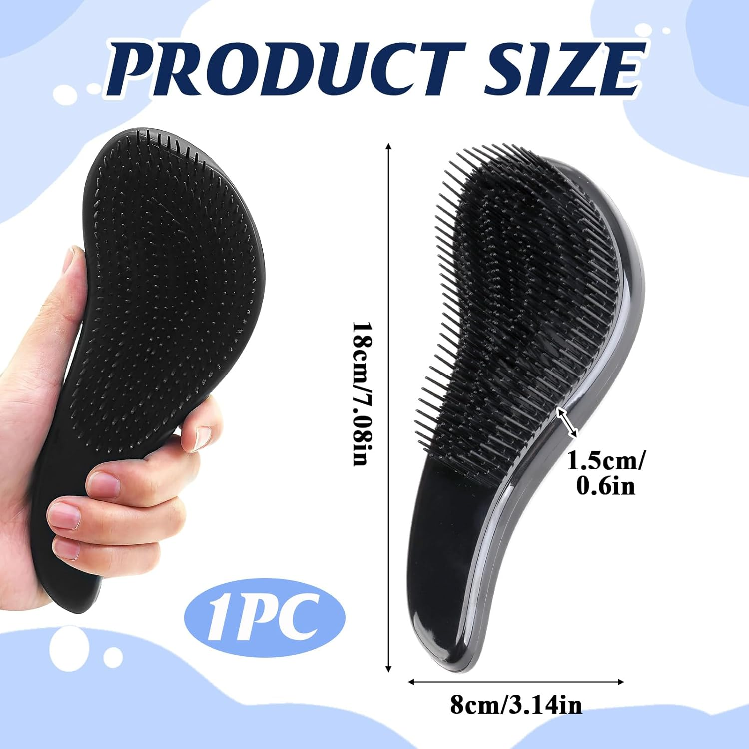 Detangler Brush, Professional Detangler Brush for Hair Detangling - Less Hair Loss, Painless Care for Healthy and Shiny Hair - Suitable for All Hair Types (Black) image number 3