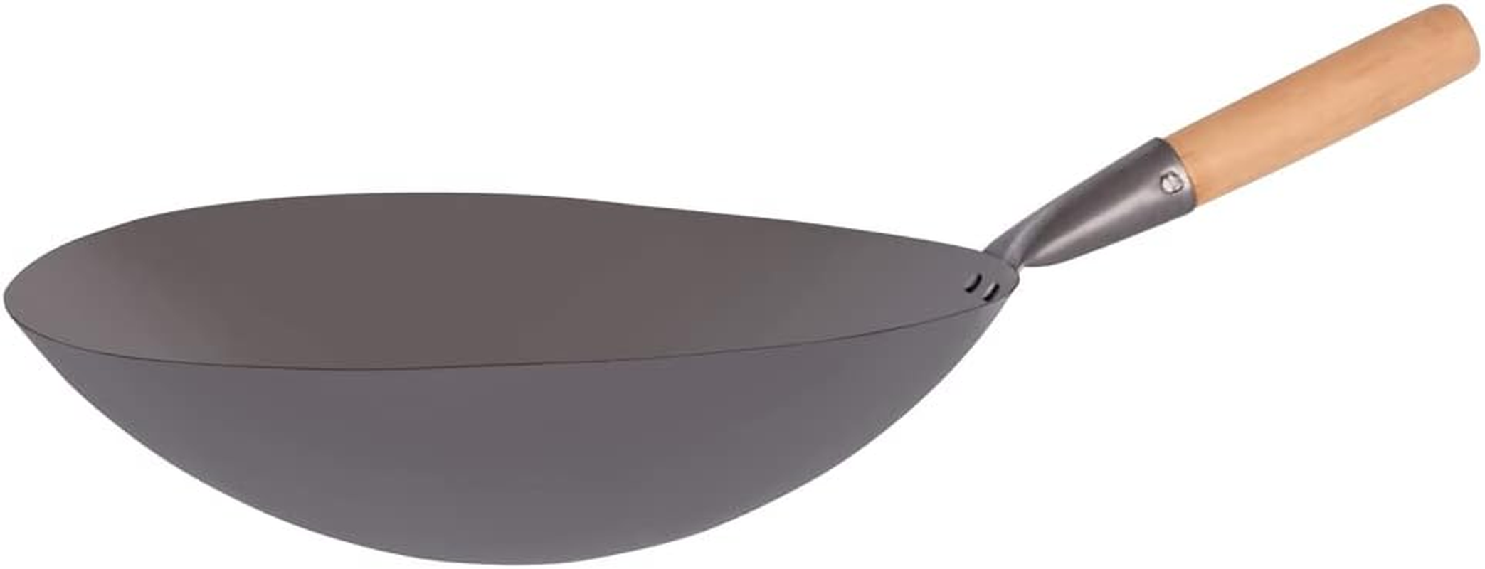 Chef Inox Iron Wok with Wood Handle, 380 Mm Diameter image number 1