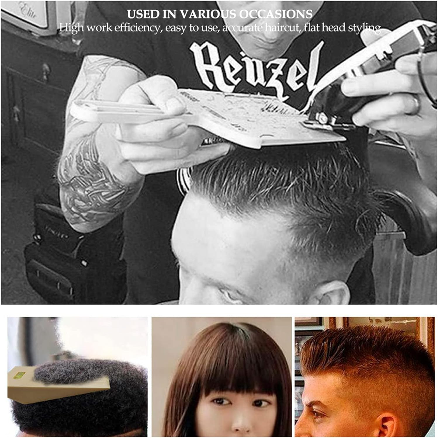 Step Comb, Guide Comb with Flat Top for Hair Cutting, Hair Cutting Comb with Large Teeth and Precise Water Levelling System, Hairdressing Salon Hairstyle Tool image number 5