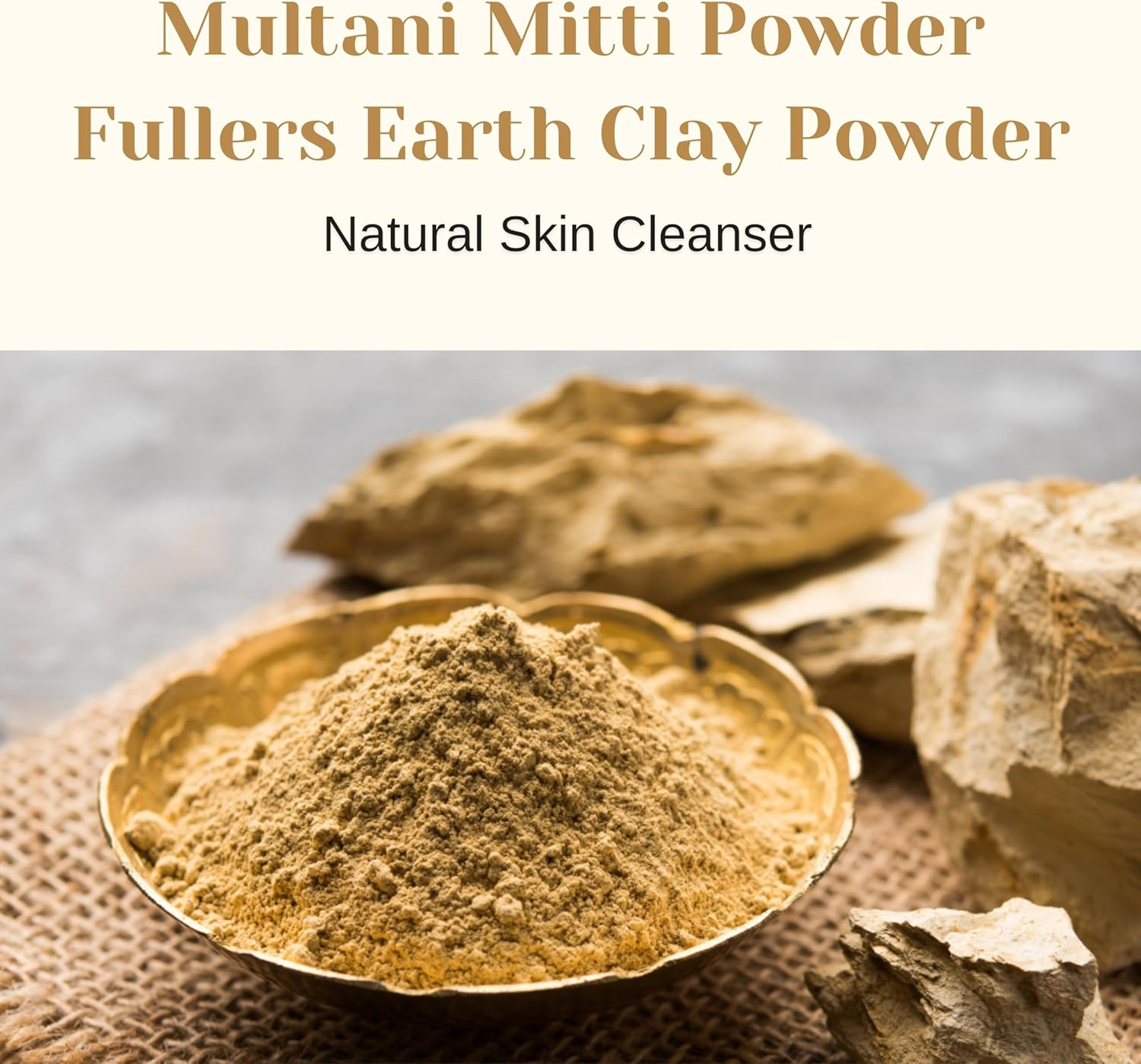 Multani Mitti Powder, Bentonite Clay & Fuller'S Earth Clay &ndash; 100% Natural Skin Soother, Cleanser & Acne Reducer &ndash; 100G image number 1