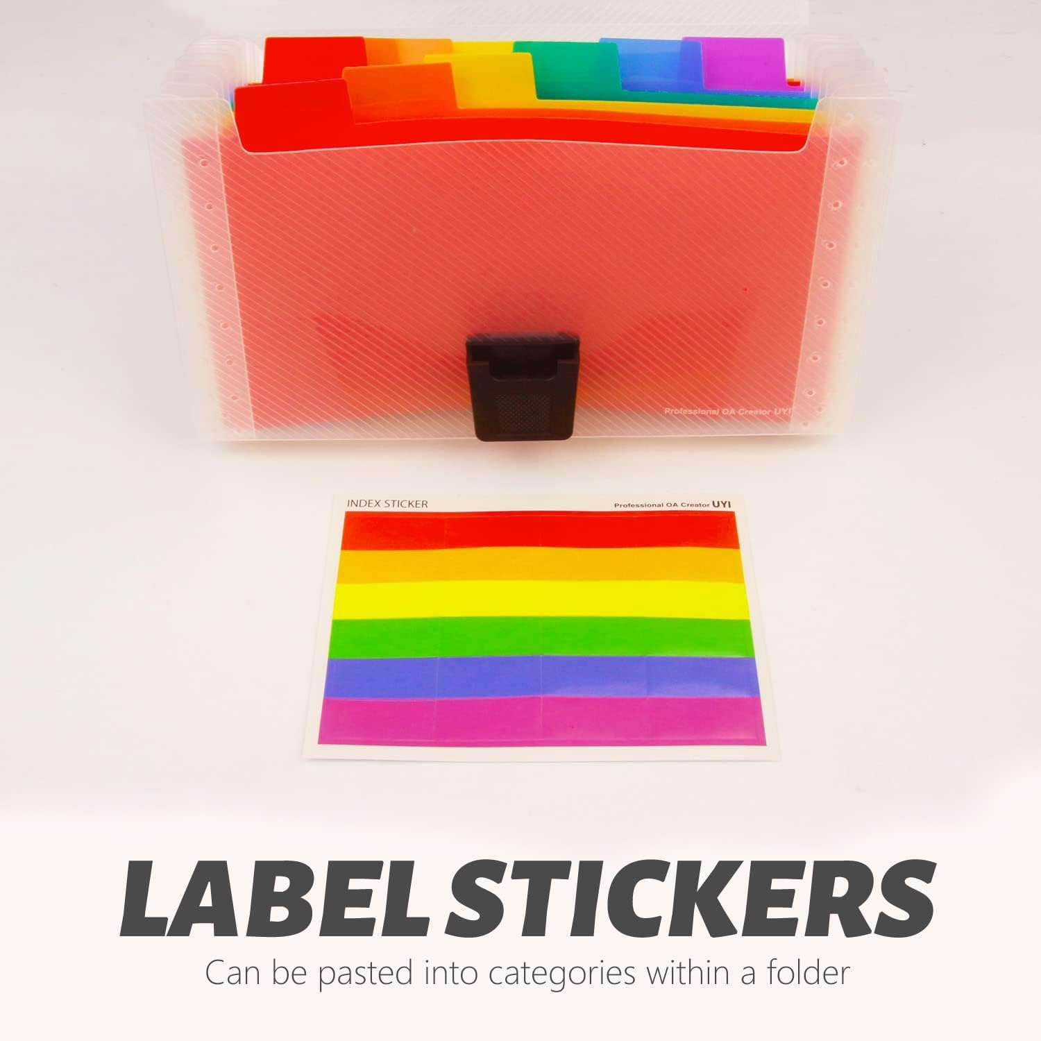 EKIND 7 * 4.5" Expandable Portable Folder, 13 Pockets Accordian File Organizer, A6 Plastic Wallet for Cards,Coupons,Receipt,Tax Item, Mini Expanding Folders (1 Pack, Color) image number 5