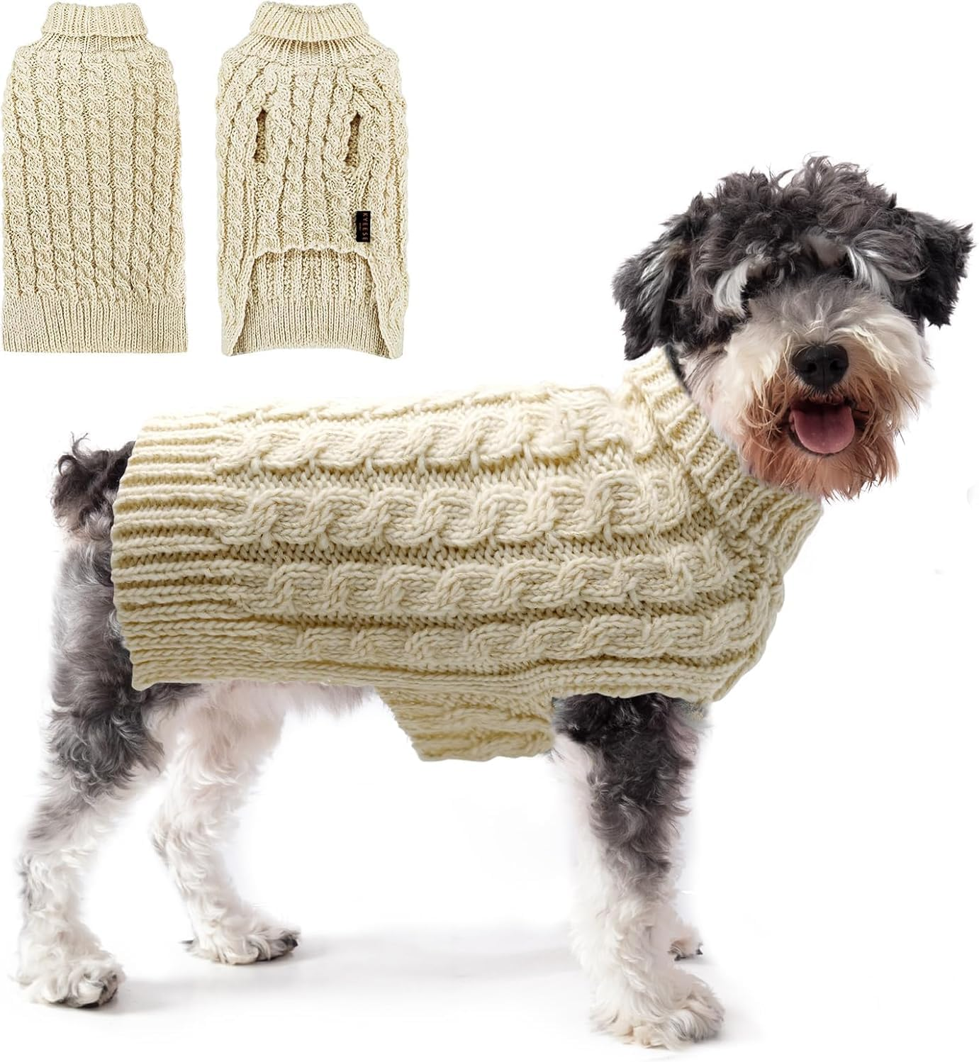 Dog Sweaters 2-Pack Australia - Warm Knitted Turtleneck Jumpers for Small Dogs & Cats Winter Pet Clothes Set | Machine Washable | Striped Design | Perfect for Aussie Climate(Black-S)