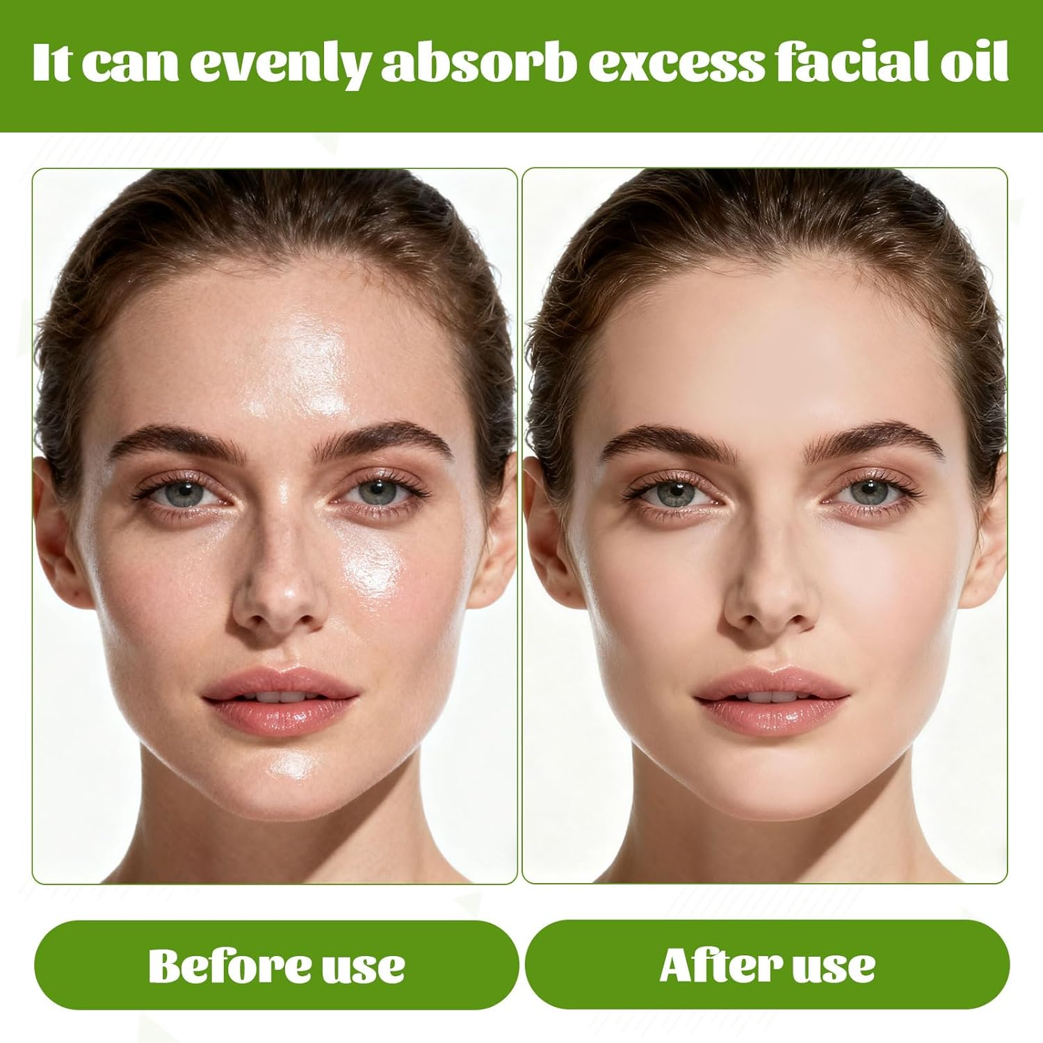 300Pcs Blotting Paper Face, Oil Blotting Sheets for Face, Natural Oil Control Film, Blotting Paper for All Skin, Oil Absorbing Sheets with Portable Mirror and Makeup Puff