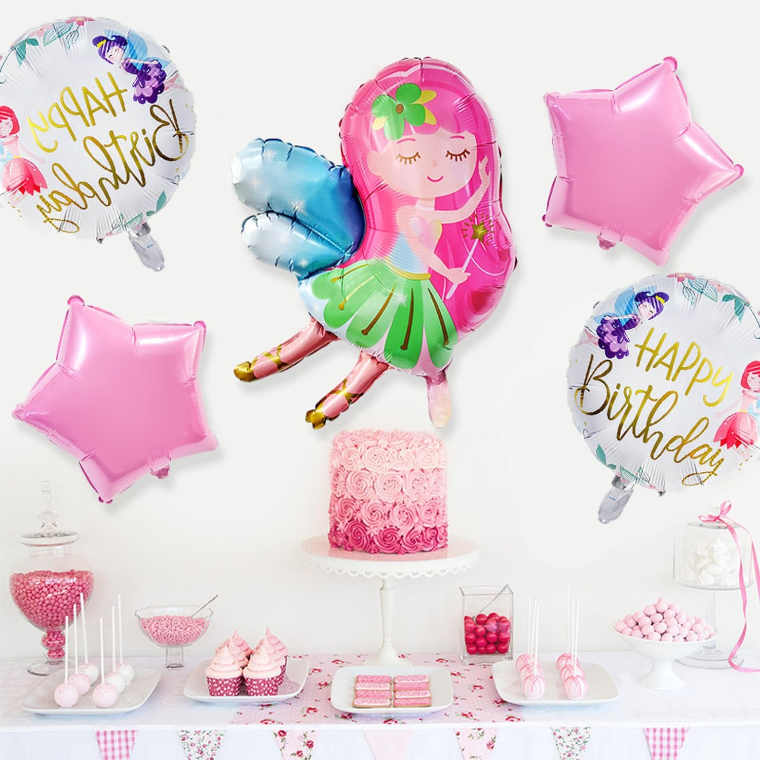 Fairy Princess Party Decorations Balloons, Fairy Balloons Star Balloons Magical Fairy Tale Balloon Perfect Floral Wonderland Fairies Themed Mylar Foil Helium Balloon Decor (Princess) image number 3