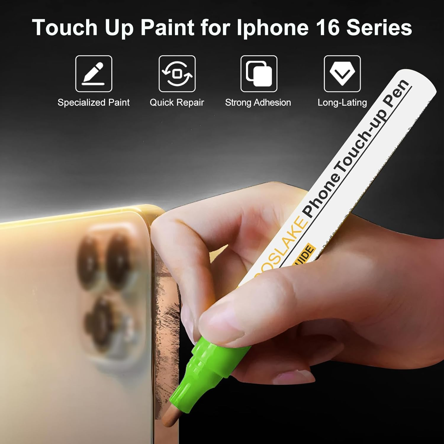 Natural Titanium Touch up Paint for Iphone 16 Pro/16 Pro Max, Phone Side Paint Scratch Repair, Quick & Easy Solution to Repair, Scratch Remover Pen with 1PC Replacement Pen Nib image number 4