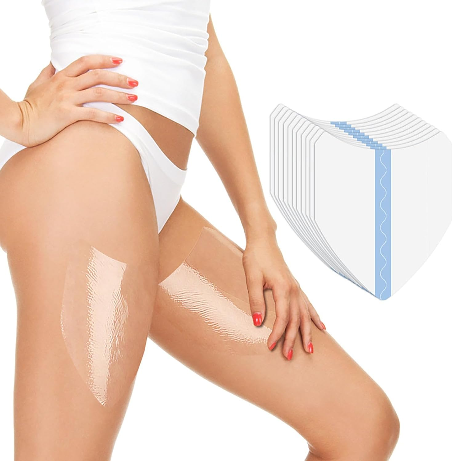 20 PCS Thigh Inner anti Chafing Sticker -Transparent Protection Skin Patches, Waterproof Sweatproof for Women/Men (Transparent, Ultra-Thin) image number 1