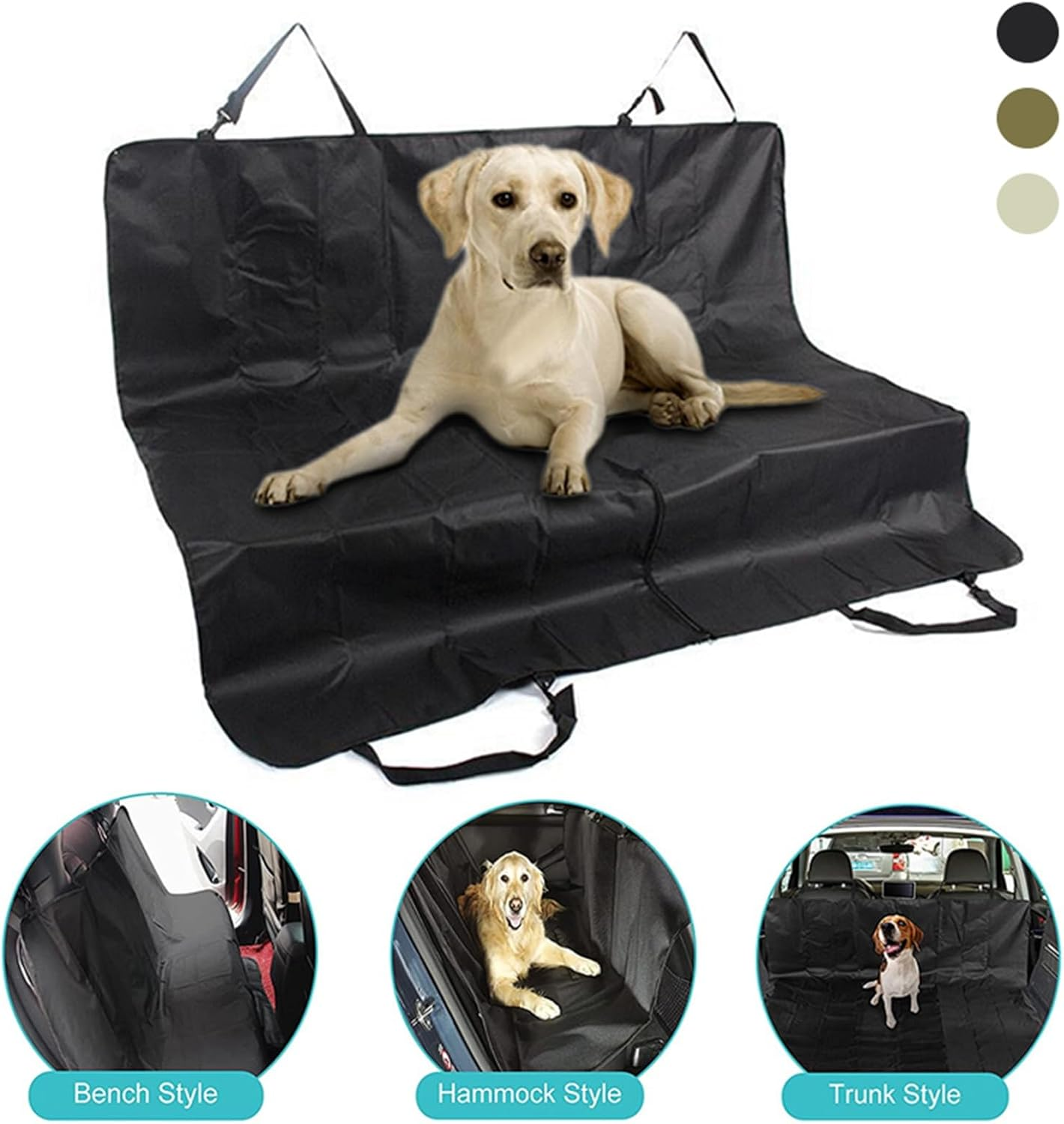 Dog Car Seat Cover Pet Basket Mat Cat Hammock Travel Trunk Car Back Seat for Dog Safety Mat Pet Transport Dog Hammock(Color:Black) image number 4