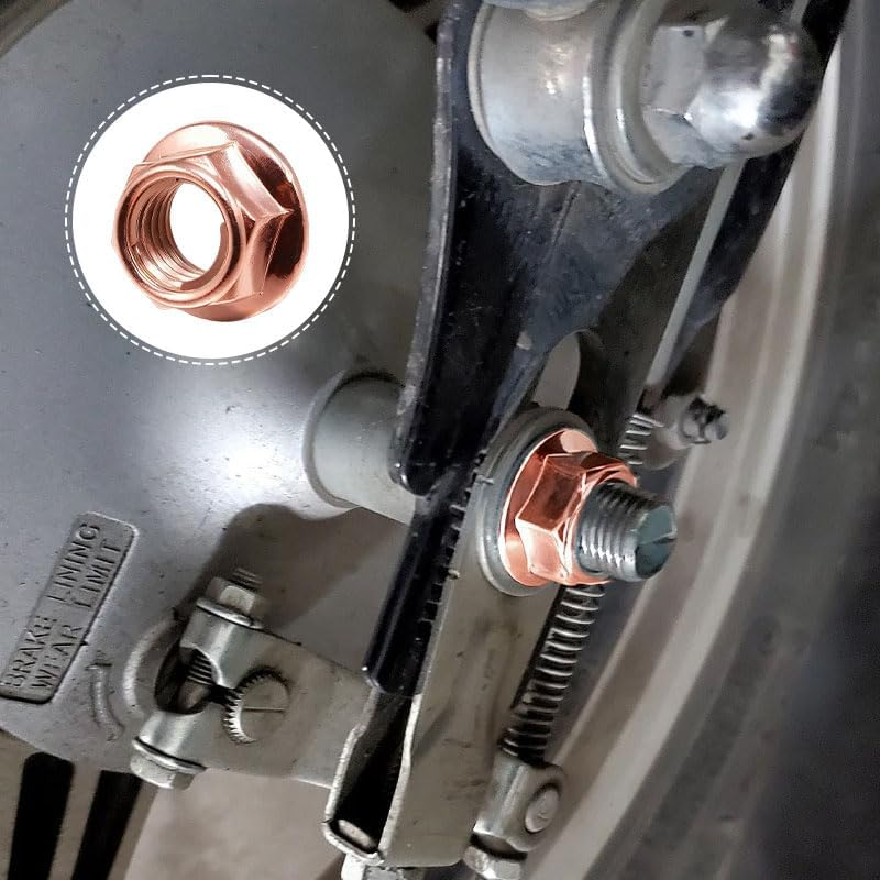 12 Pcs M8 Exhaust Manifold Nuts, High Temperature Resistant Copper Self-Locking Hex Nuts, Automotive Engine Head Replacement Compatible with BMW E30 3 Series image number 2