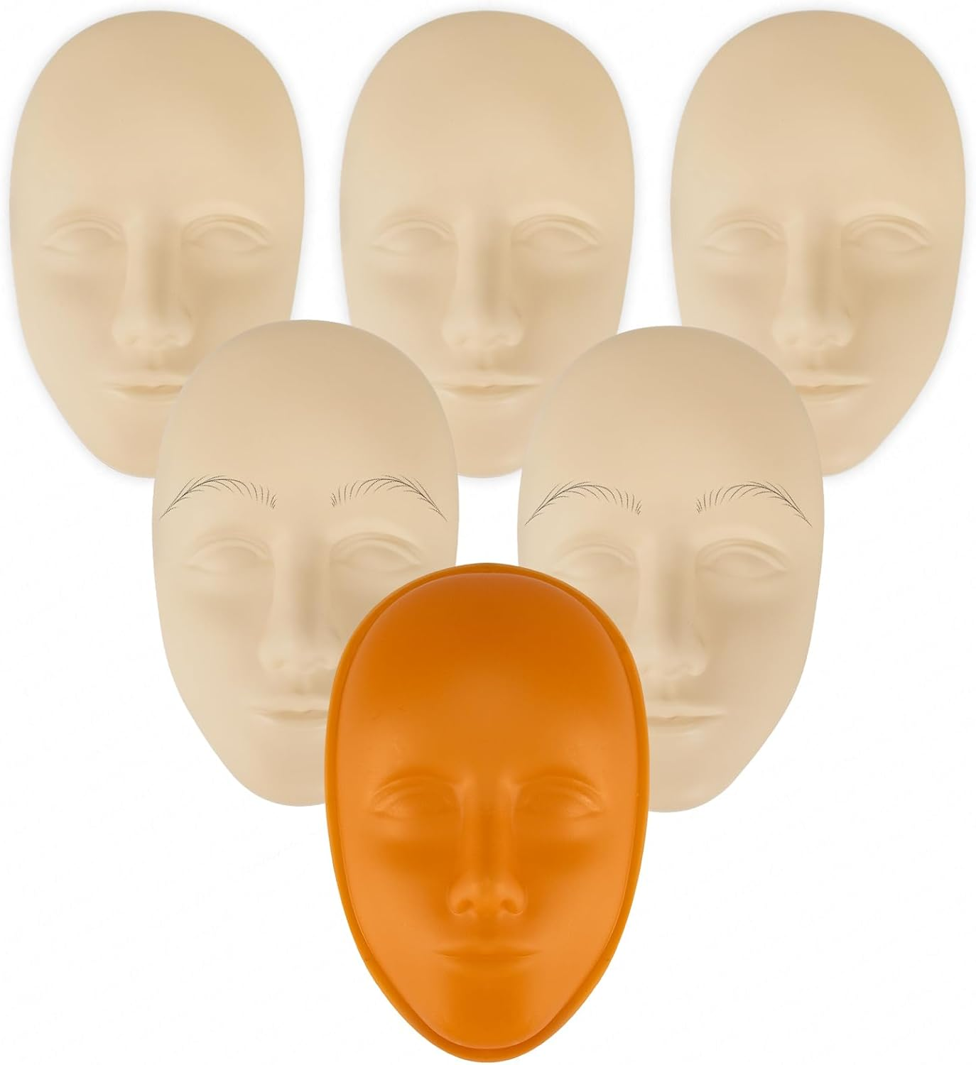 Preprinted 5D Nano Eyebrow Exercise Kit with Dotted Hair Line and Stand, Silicone Tattoo Face Model for Eyebrows, Eyeliner, Lips, SMP Scalp (Kit-1) image number 2