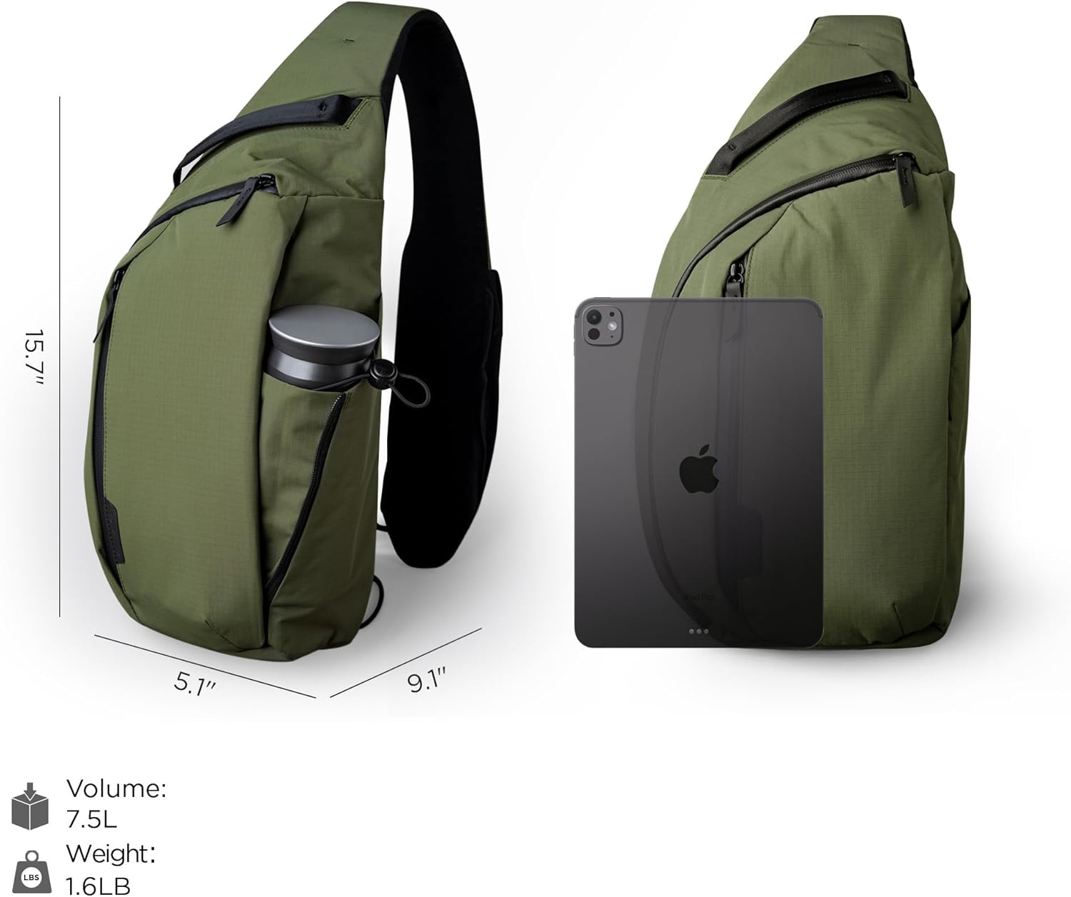 ALPAKA Metro Crossbody Right Shoulder 7.5L - Crossbody Bag Men,Sling Backpack - Fits 11" Tablet - Single Shoulder image number 5