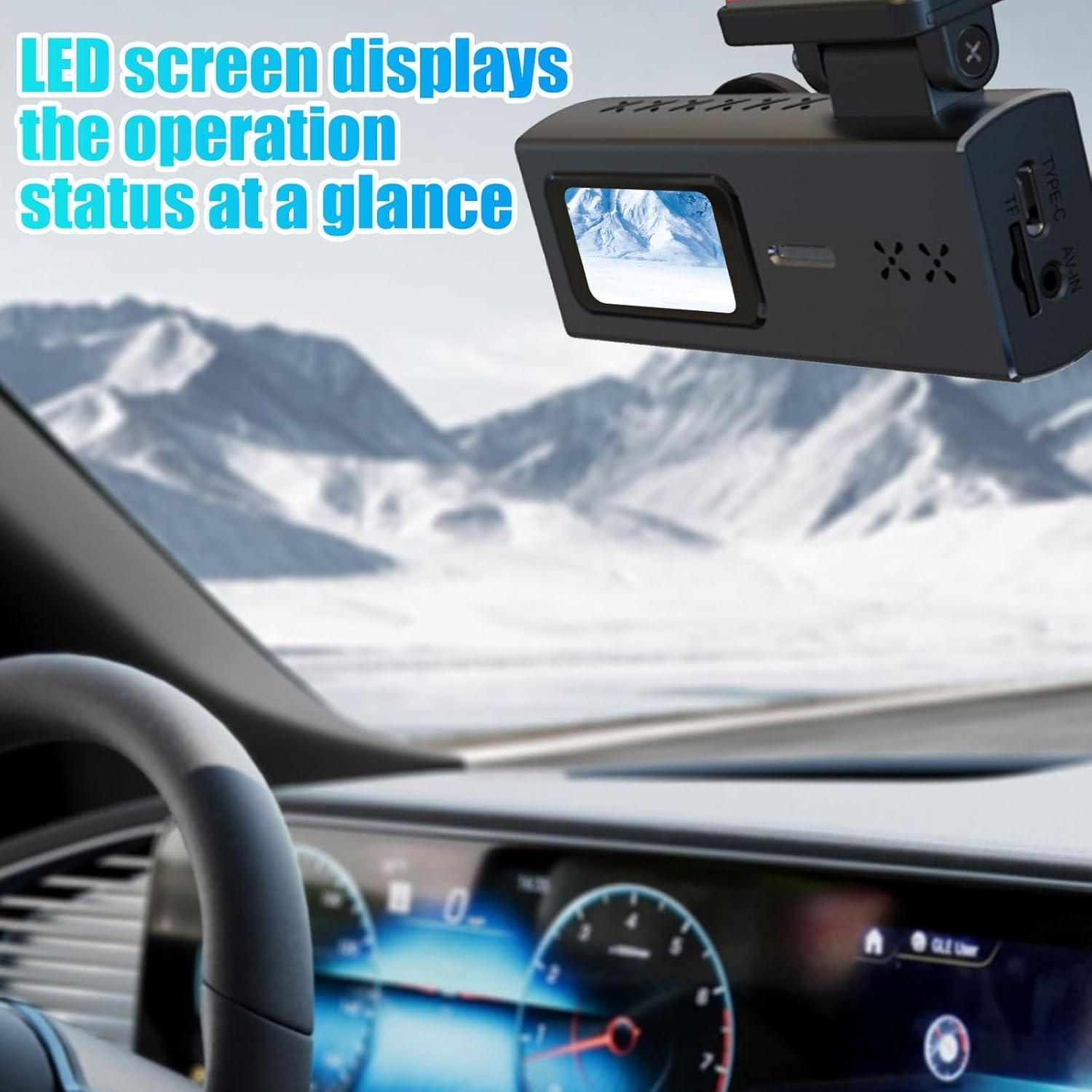 OBEST Wifi Dash Cam 2K,1.47-Inch Display,Car Dash Camera 120-Degree Advertising Lens,Car Video Night Vision,Support 128GB Max,Type-C Power Supply image number 5