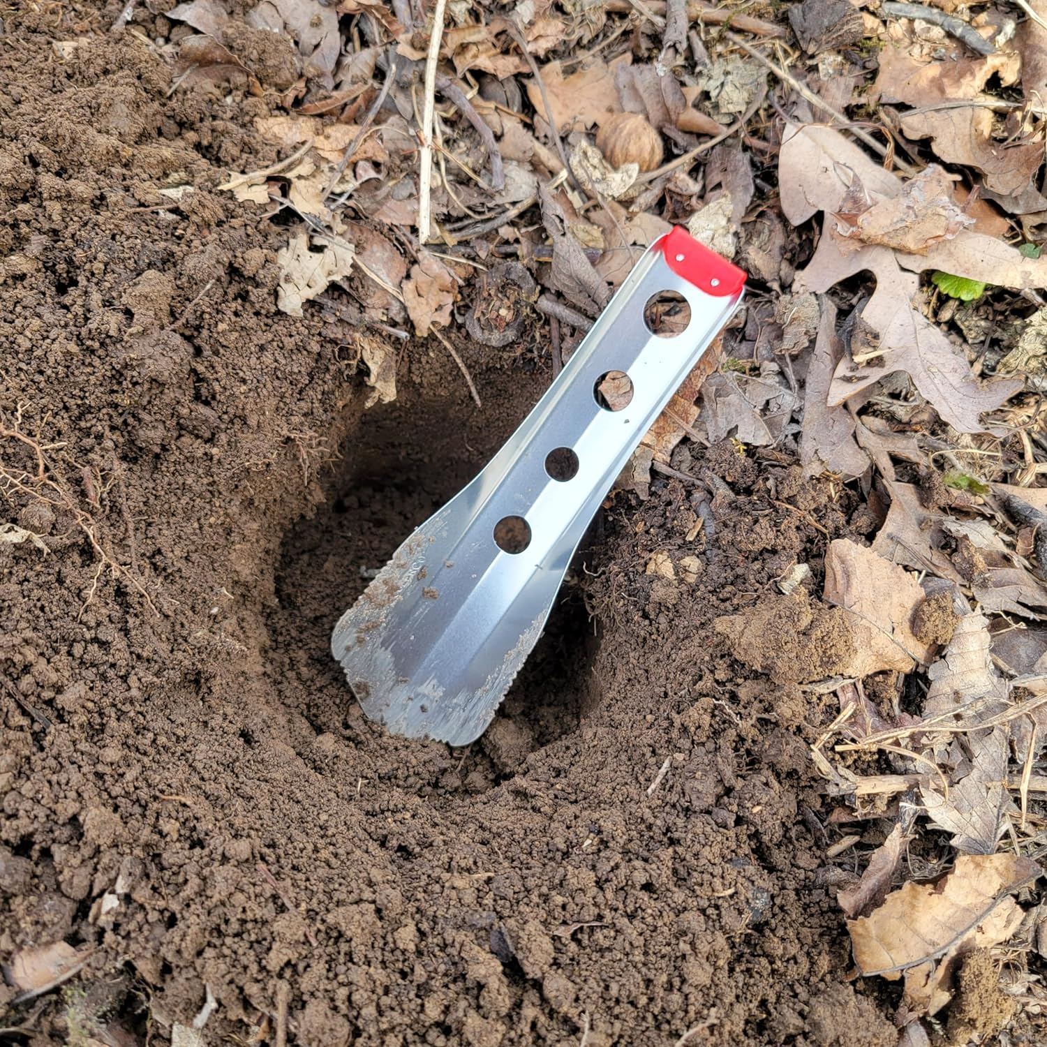 Ultralight Backpacking Trowel, 0.48 Oz (13.5G) Red - Blue image number 5