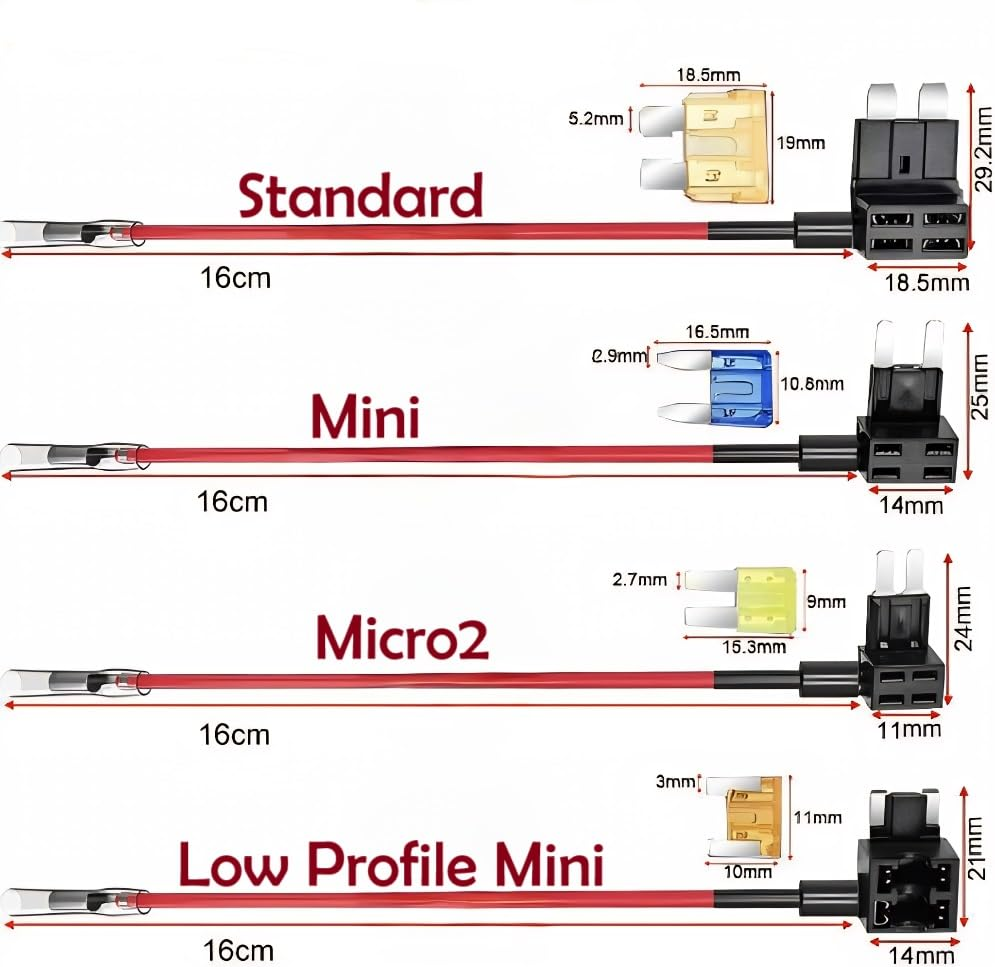 10 Pack Micro2 Add-A-Circuit Fuse Tap Kit with Fuse Puller &ndash; Automotive Piggy Back Fuse Holders with Wire Harness for Car, Truck, SUV, Caravan, Boat Ozchillon (10, 10AMP) image number 5