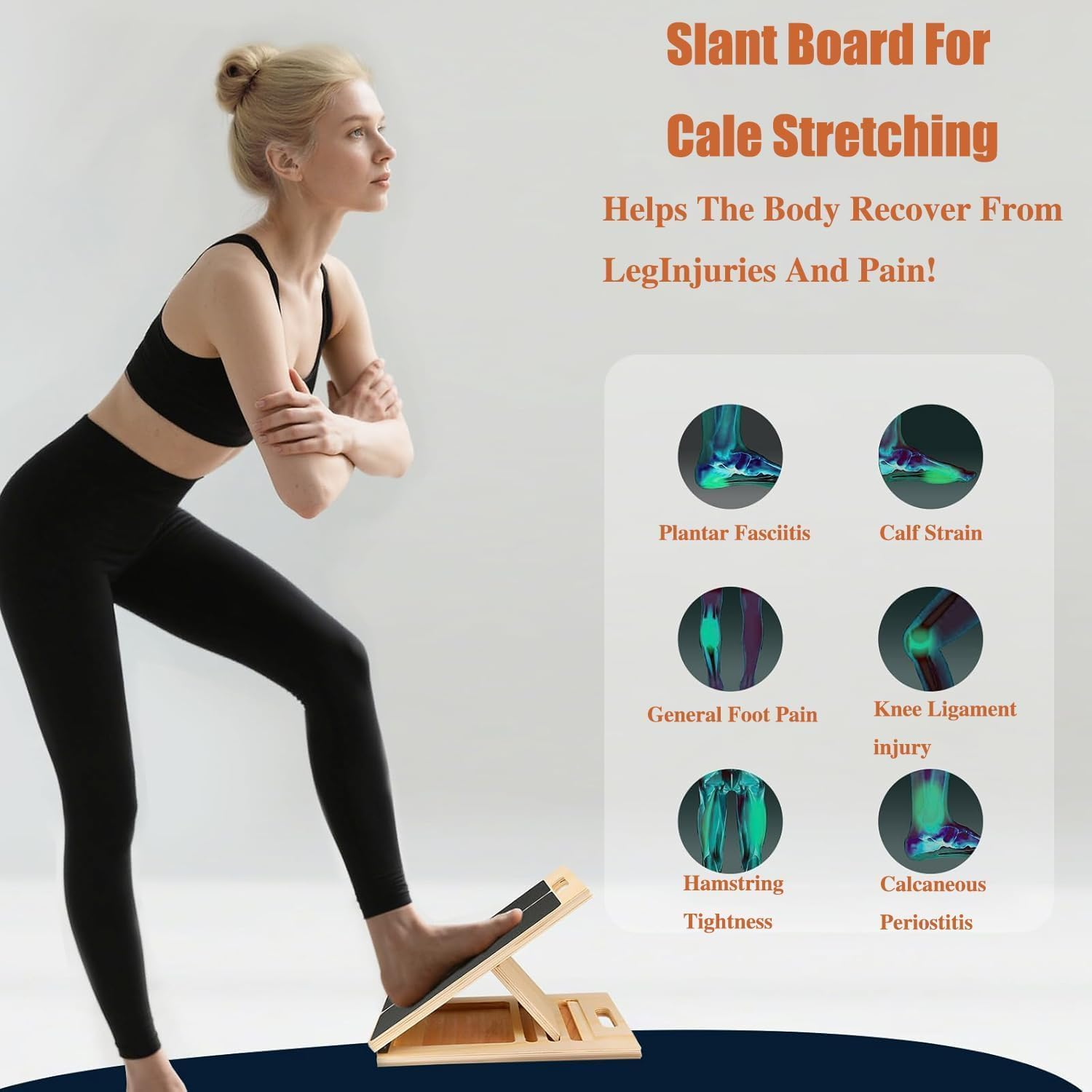 Slant Board for Calf Stretching,Adjustable Angle Slant Board, Calf Squat Wedge,Portable Rehab Stretching Foot Rest,For Exercise, and Ankle Mobility,For Knees, Feet and Achilles Support image number 2