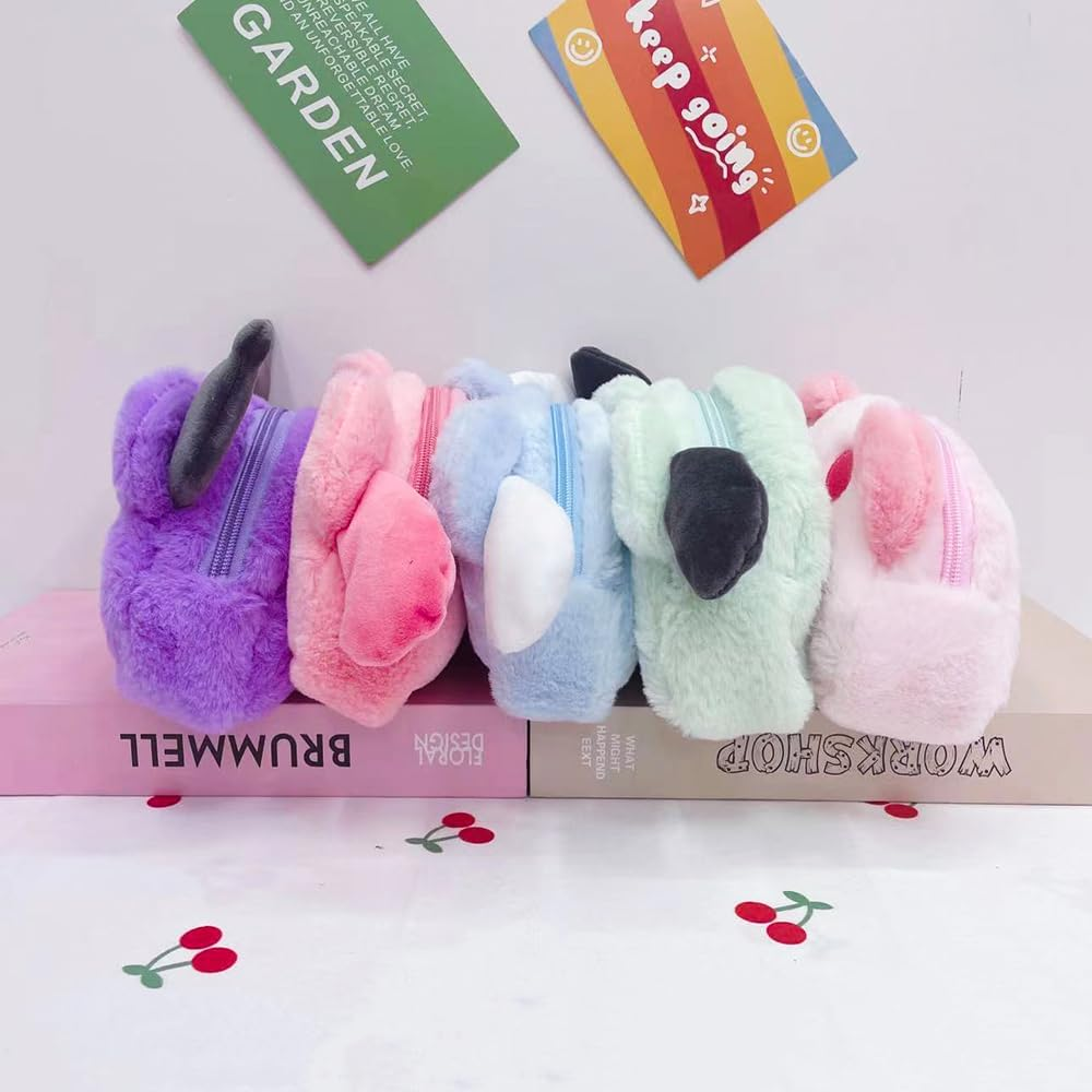 Cute Kawaii Plush Zipper Pencil Case, Used for Office Supplies, Stationery Storage and Cute Anime Cosmetic Bag image number 3