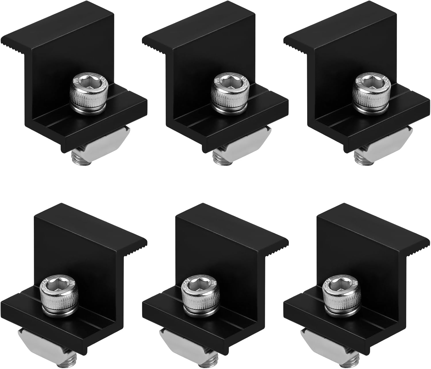 Solar Panel Bracket End Clamp Kit 6 Pieces 30Mm Solar End Clamp Solar Panel Bracket Fixing Solar Panel for PV Module Bracket for Camping Roof RV image number 4