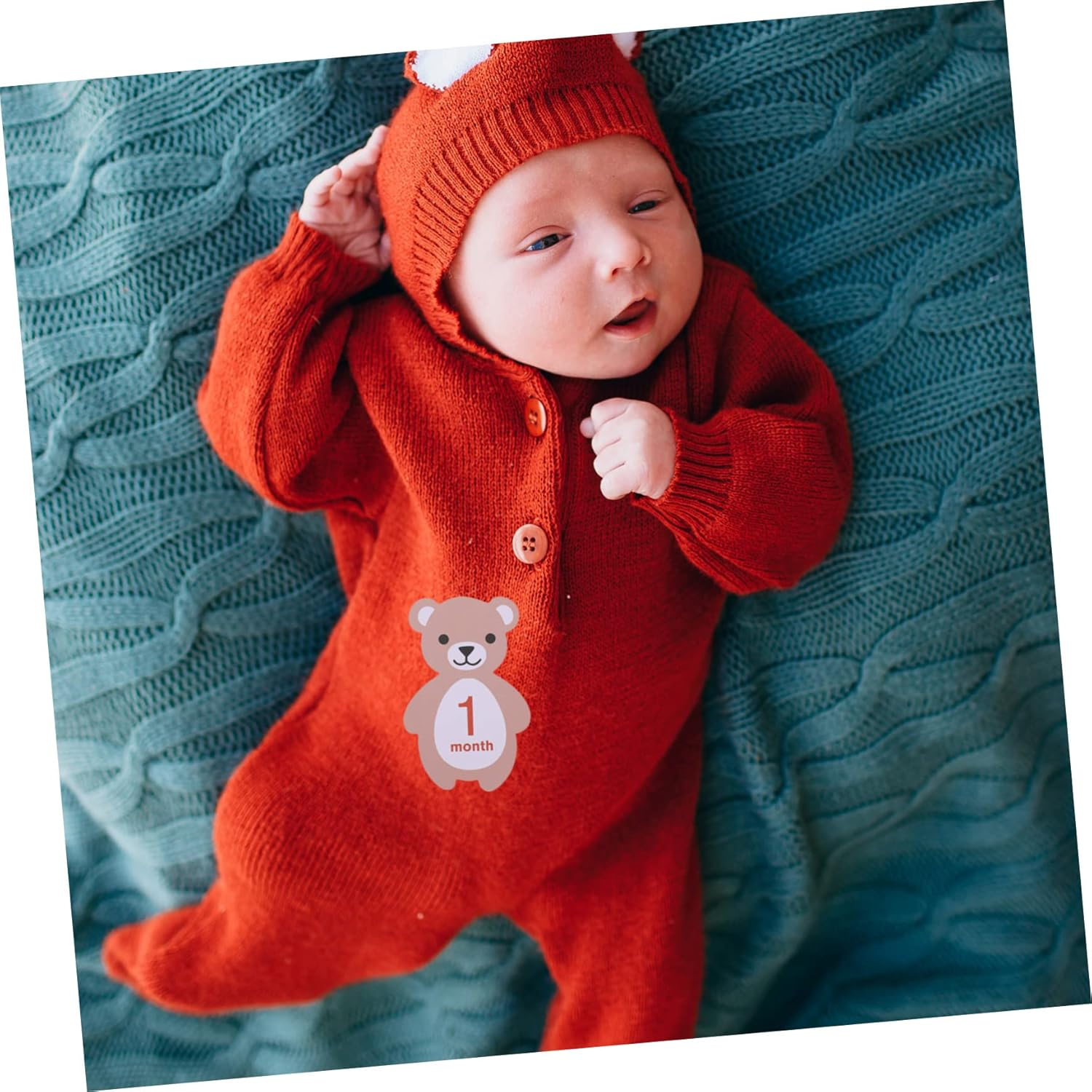 24Pcs Milestone Decals Animal Theme Growth Stickers for Newborns and Unique Photo Props to Capture First Year Memories Shower Gift image number 4