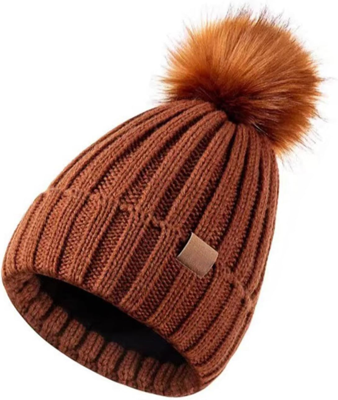 Womens Beanie Hat Scarf Gloves Set,Warm Knit Beanie with Pom Pom Long Scarf Touchscreen Gloves for Cold Weather