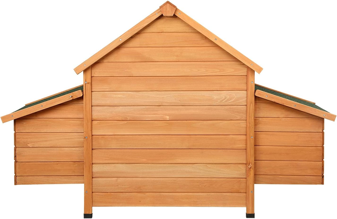 ALOPET Wooden Chicken Coop Rabbit Hutch, Large Pet House Run Cage W/Front Door, Sliding Window, Openable Asphalt Roof Outdoor Pet Hutch for Bunny Guinea Pig Small Animals, 150X68X96Cm, Brown & Green image number 6