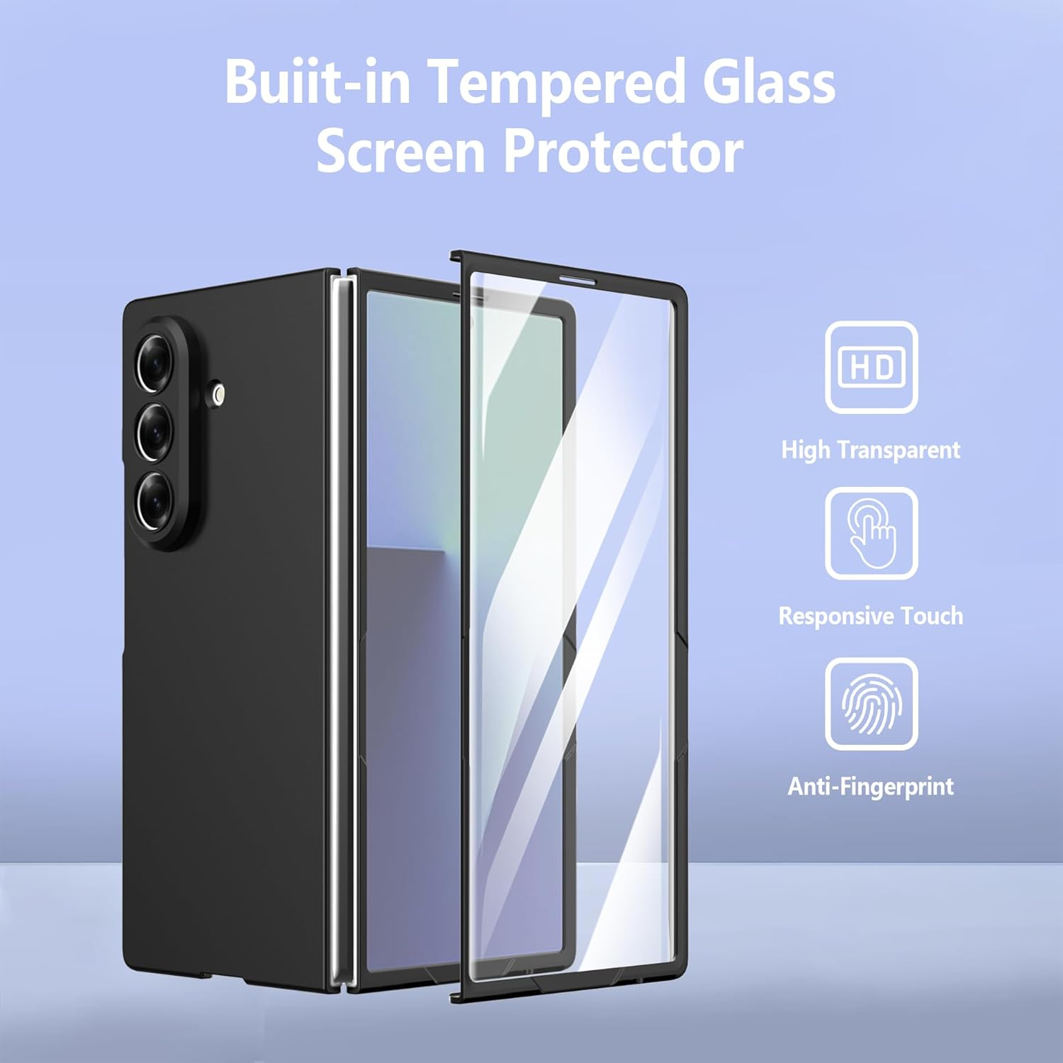 Anoowkoa Case for Samsung Galaxy Z Fold 7 Ultralight Ultra Thin Scratch-Resistant Non-Slip Camera Protection Matte Texture Hard PC Mobile Phone Case for Z Fold 7 [Matte Black] - Samsung Z Flip 7 image number 4