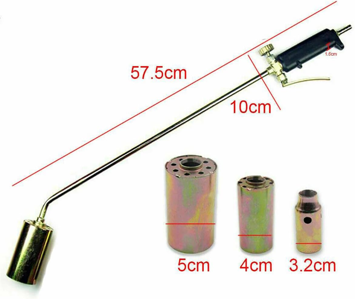 LPG Gas Propane Weed Torch Burner Kit Shrub Weed Grass Killer Butane Gas Garden Tool W/3 Nozzle,1.5M Hose Pipe Kit image number 6