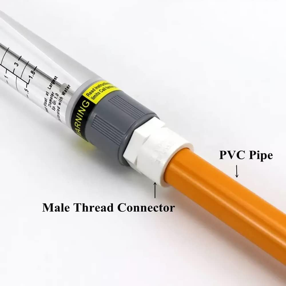 Liquid Flowmeter, LZM-15G Acrylic Tube Type Rotameter, High Accuracy Water Flow Meter, 0.05-0.5 GPM & 0.18-1.8 LPM, 1/2" Internal Thread image number 3