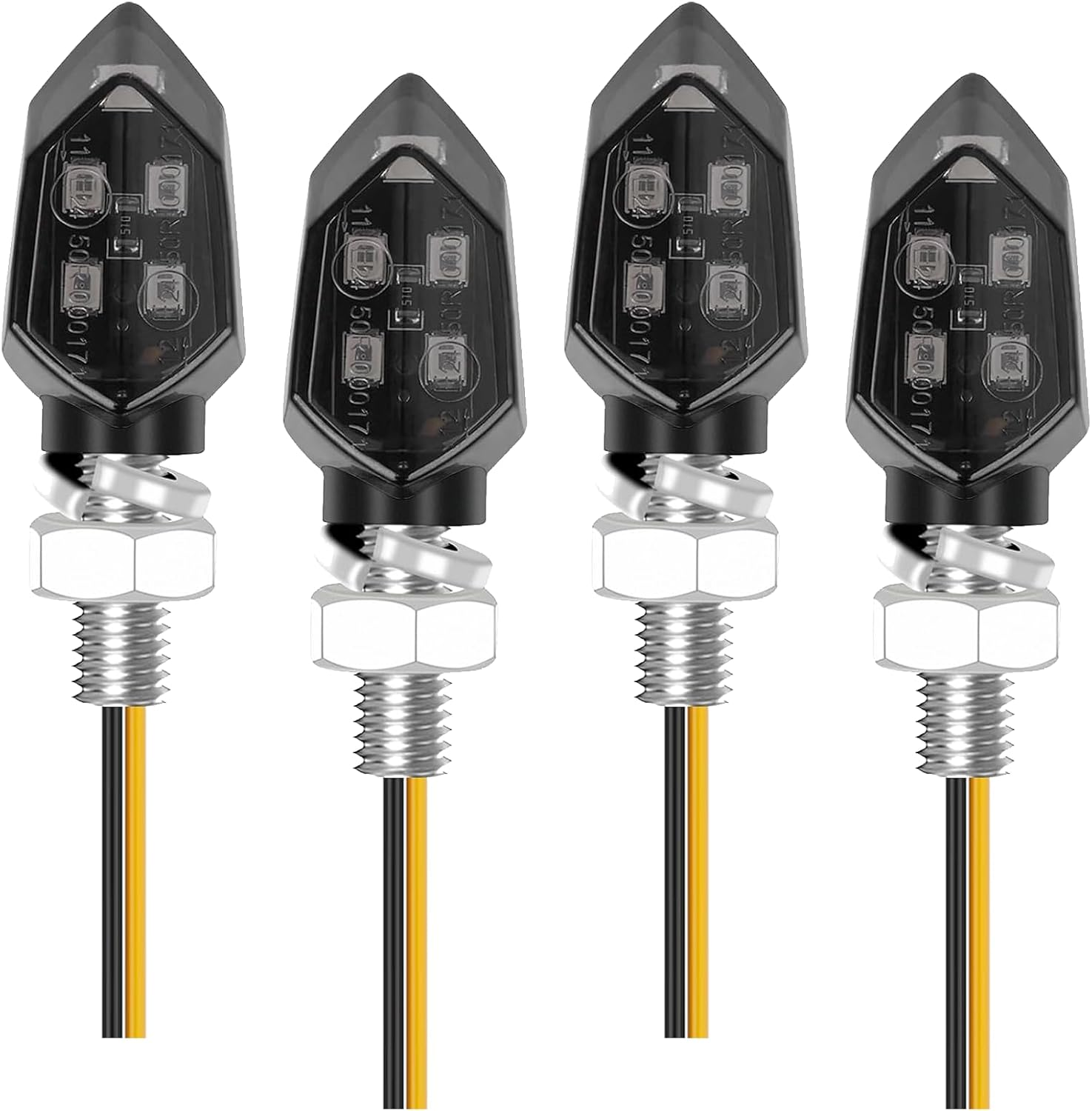 4PCS Mini Motorcycle LED Turn Signal Lights 12V &ndash; Universal Blinkers for Motorbike, Scooter, ATV, Cruiser & off Road &ndash; Bright Compact Design, Easy Plug & Play Install image number 3