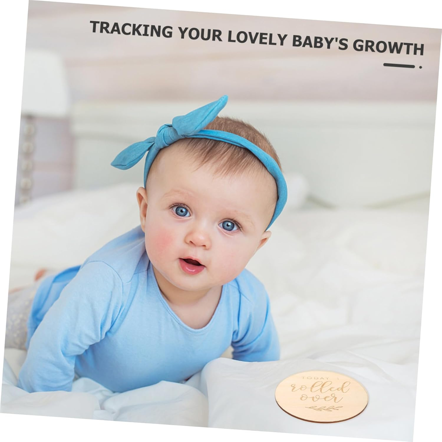 NUOBESTY 12Pcs Wooden Commemorative Card Baby Growth Cards Born Essentials for Baby Photo Prop Memory Milestone Newborn Boy Cards Hand Commemorative Growth Recording image number 1