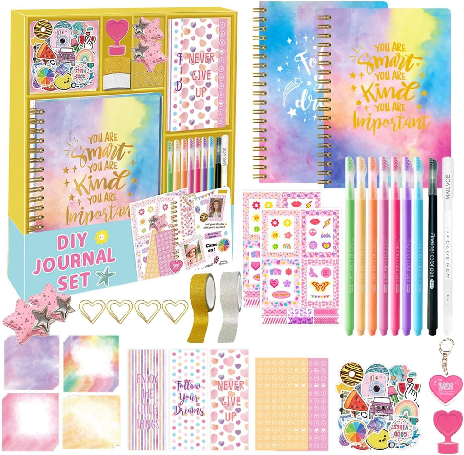 DIY Journal Kit for Tween & Teen Girls, Stationery Set, Scrapbook & Diary Supplies Set, Journaling Art Crafts Kit, Ideal Gifts for 8 9 10 11 12 13 14 Year Old Girl image number 4