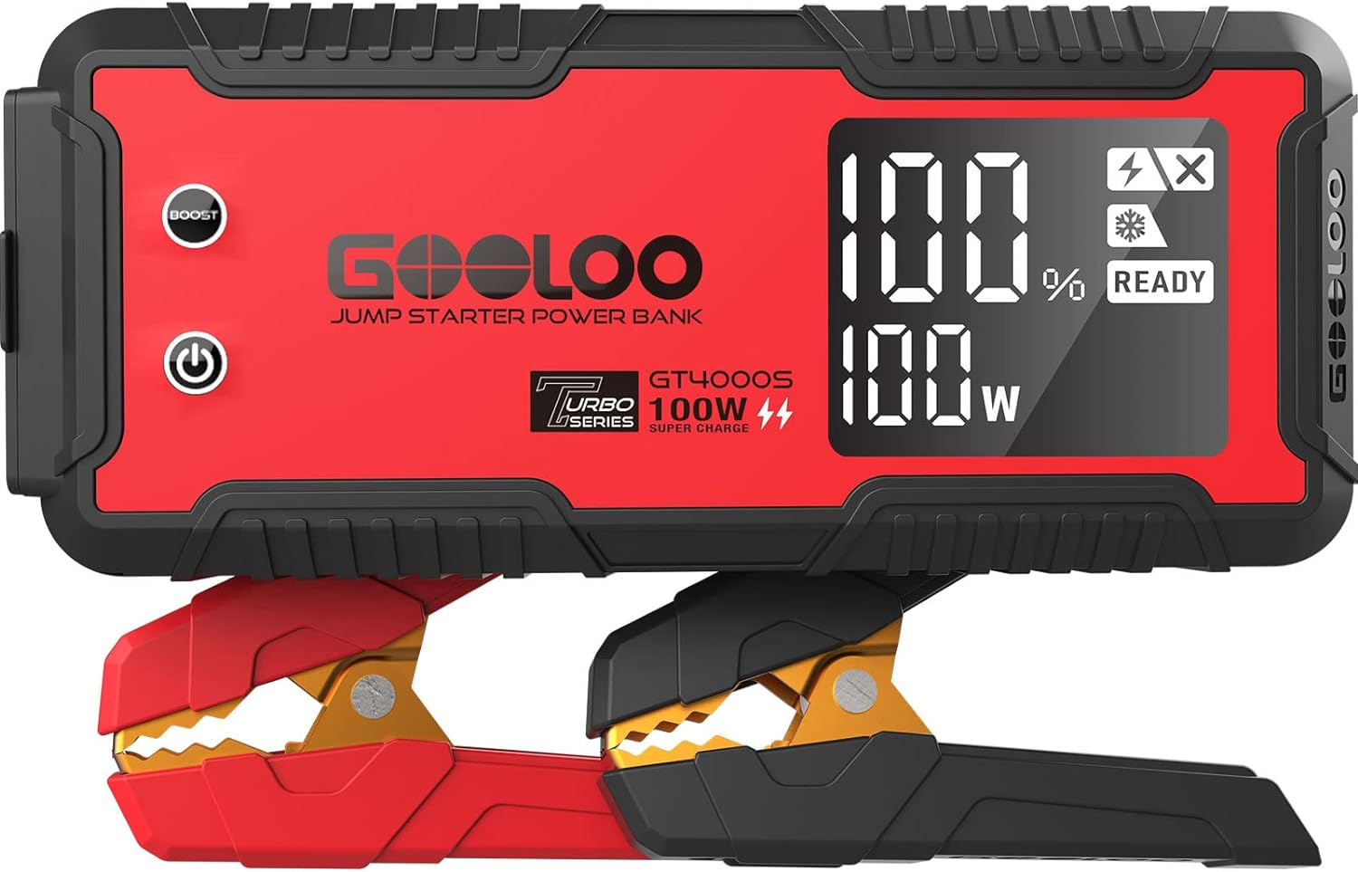 GOOLOO GT4000S Jump Starter 4000 Amp Car Starter 100W Two-Way Fast-Charging Portable Car Battery Charger Booster Pack for 10L Diesel and 12L Gas Engines, Supersafe Lithium Jump Box for 12V Vehicles image number 2
