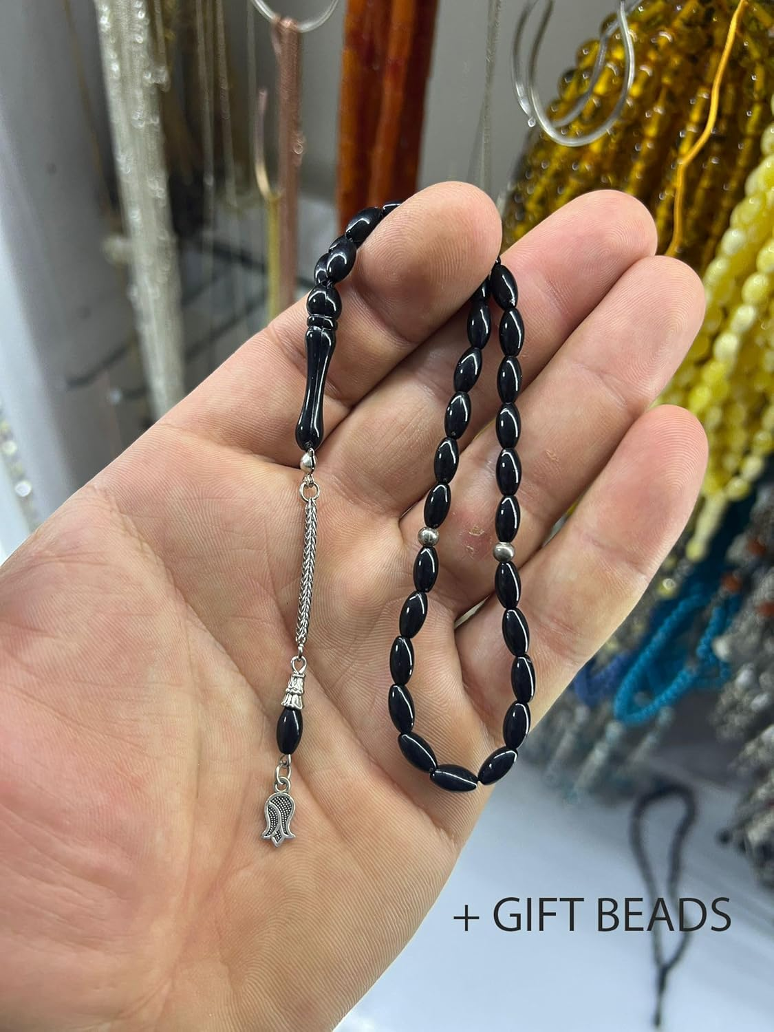 Handcrafted Airplane Glass Style Prayer Beads &ndash; Transparent Light Blue Misbaha with Tassel &ndash; Elegant Islamic Rosary for Men & Women image number 4