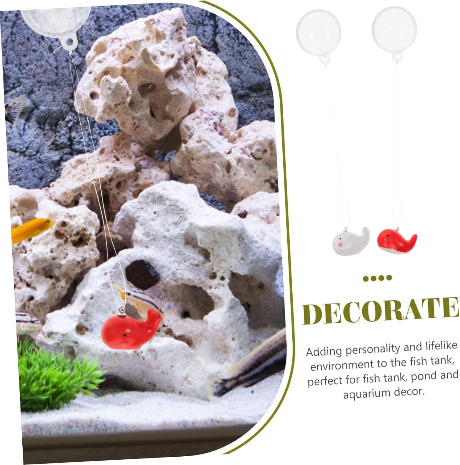 BELLIFFY 2Pcs Floating Whale Aquarium Decor Animal Fish Tank Ornament Stylish and Safe Floating Decoration for Aquatic Layout for Home Aquariums image number 4