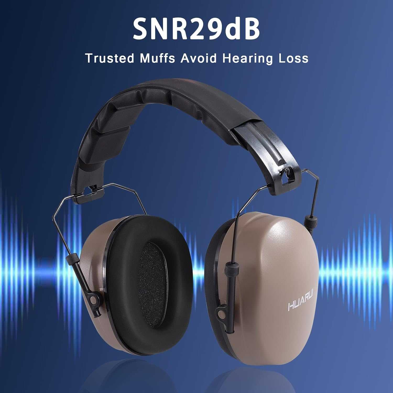 Noise Reduction Ear Muffs for Hunting, Shooting Ear Protection Headphone - Black image number 7