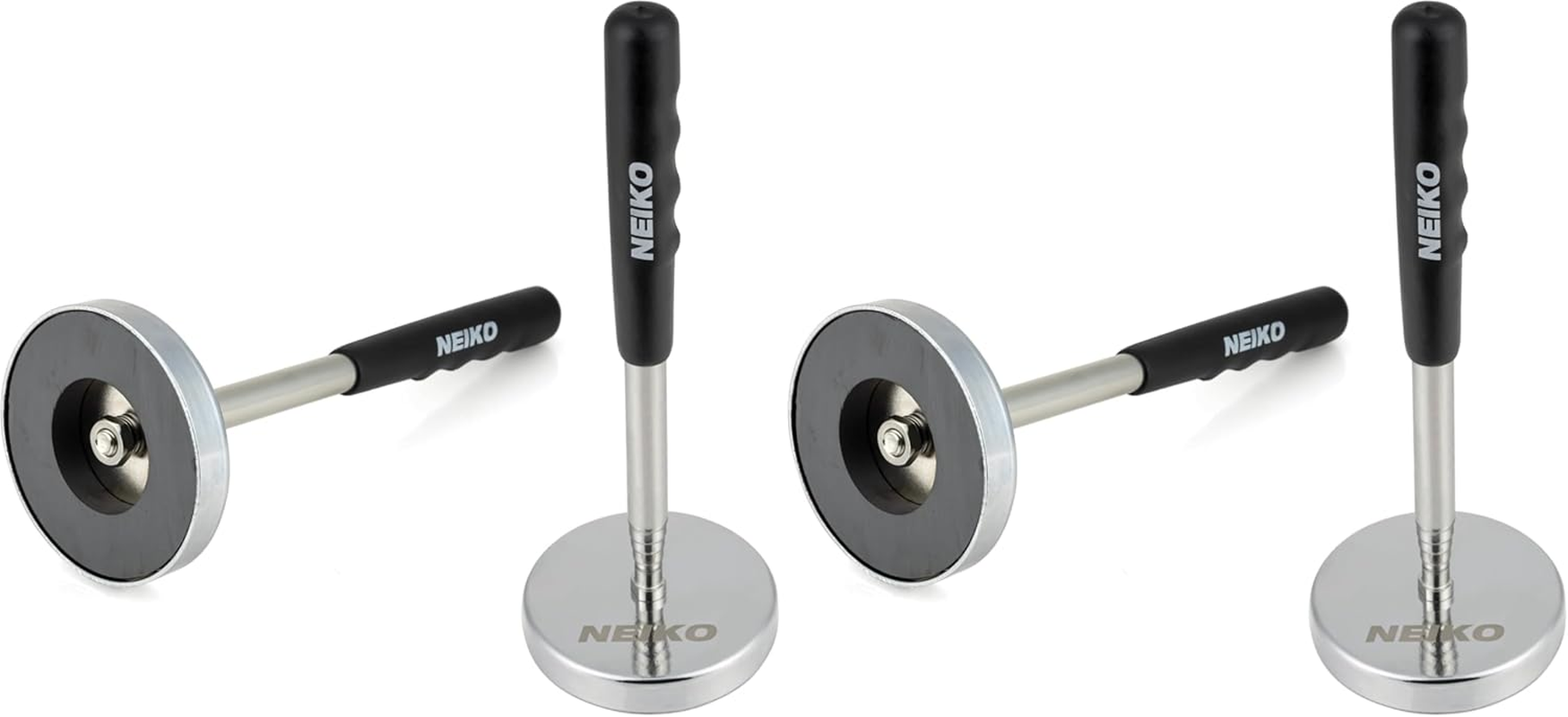 Neiko 53426A 35LB Magnetic Pick up Tool, Large Magnet with 3.3" Head, Extendable Magnetic Sweeper on a Stick up to 33.5 Inches, Nail Finder Pickup Tool, 5 Section Stainless Steel Shaft (Pack of 2) image number 3