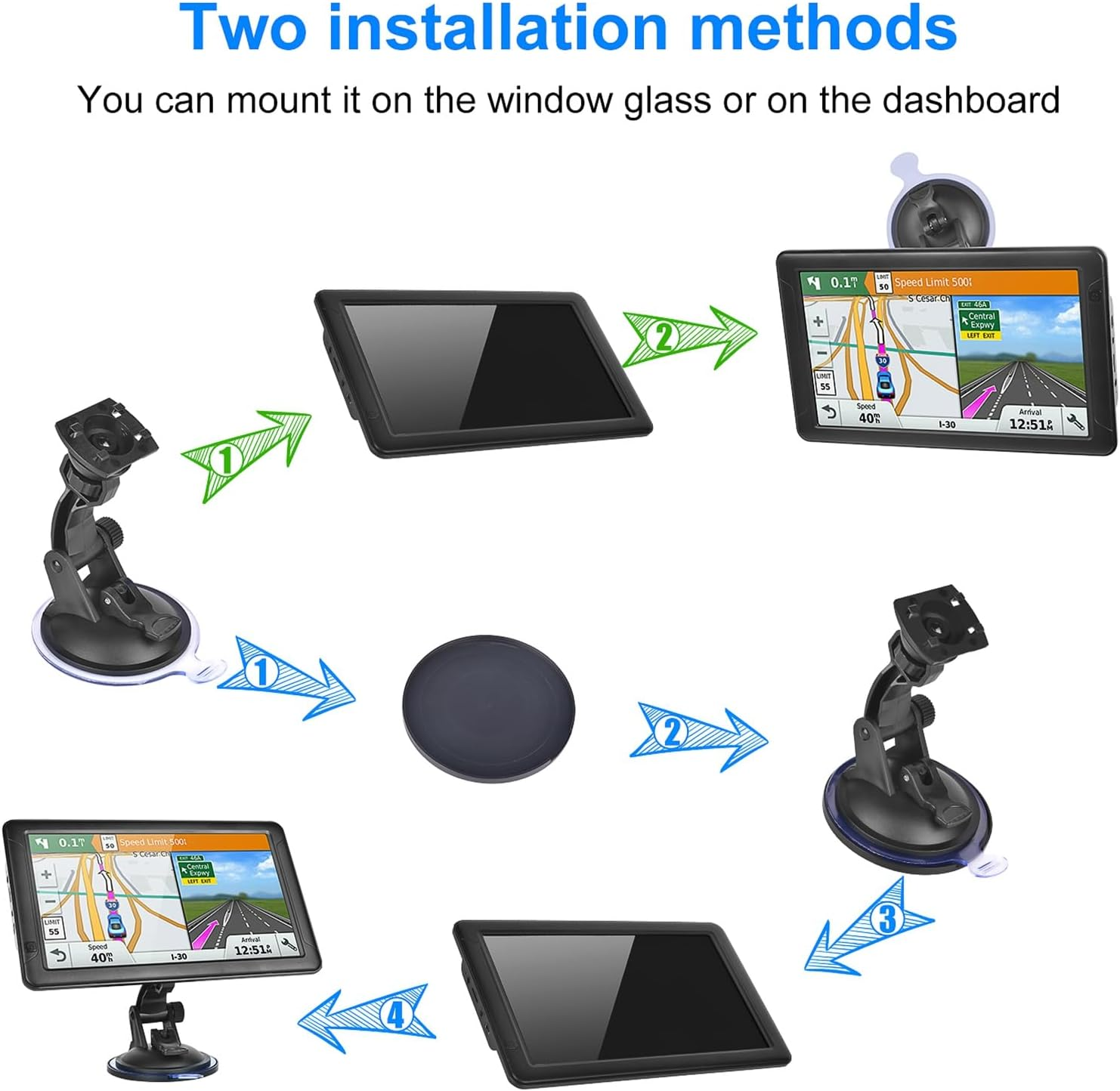 9In Car GPS Navigation Large POI Voice Guidance Touch Screen 800&times;480 Portable for Car Truck Drivers GPS Navigator Real Voice Direction Lane Guidance Multimedia Player image number 5