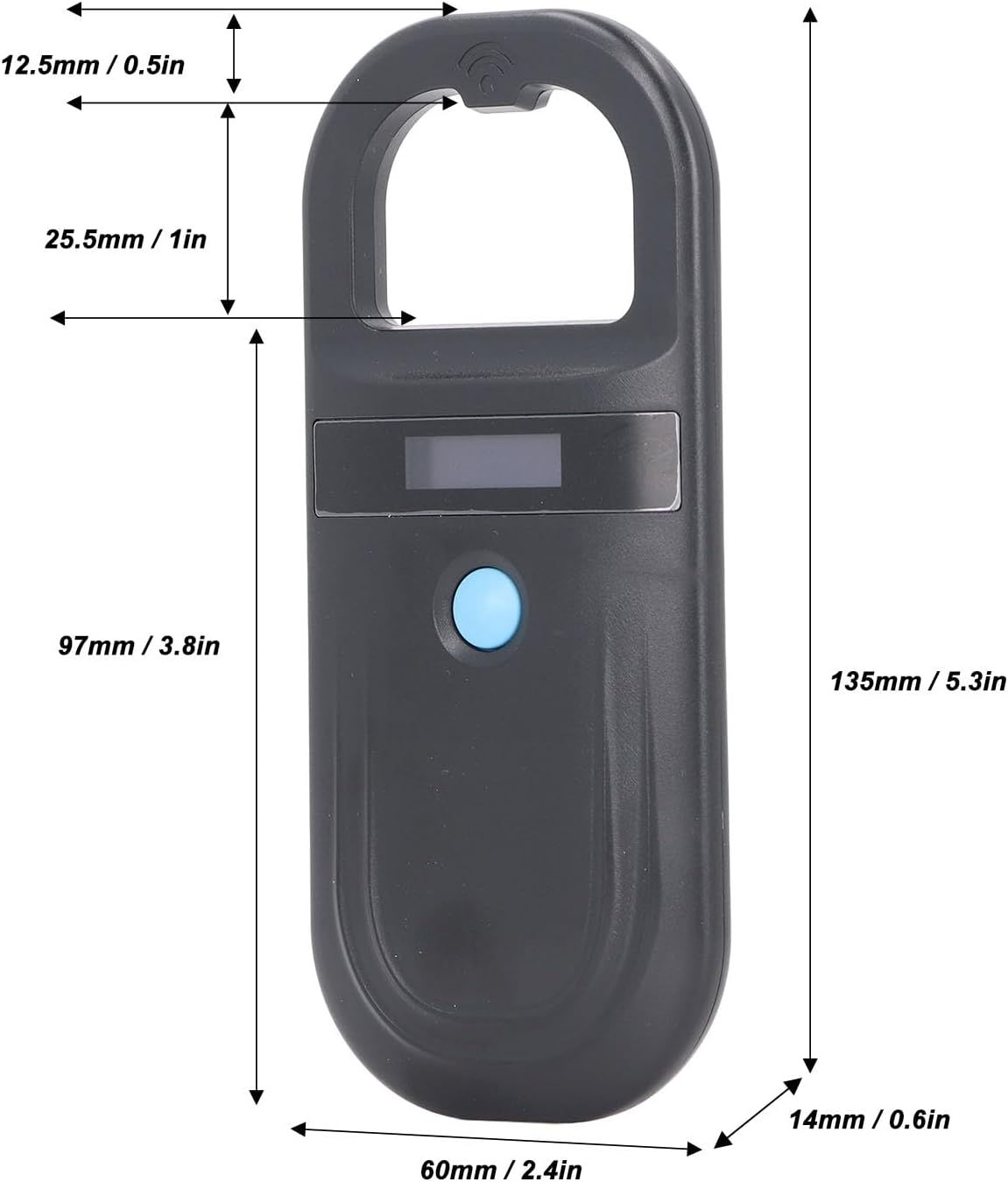 Pet Microchip Scanner, 134.2Khz Animal Ear Tag Reader USB Bluetooth Microchip Reader, Pet RFID Reader, 128 Animal Handheld Reader for ISO11784 85 FDX B and EMID Format Electronic image number 3