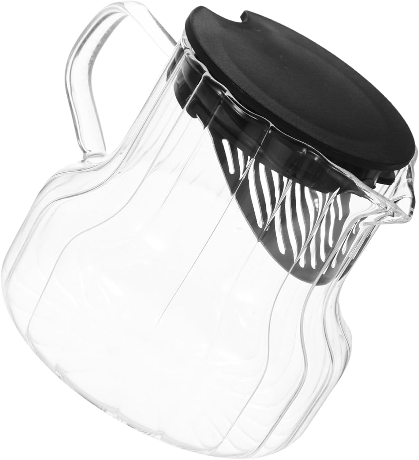 WATIIFUFU Coffee Pot and Teapot Glass Pitcher Lid Vertical Stripes for Daily Use Special Occasions Espresso Machine Pot Carafes Glass Water Kettle Maker Carafes Tea Kettle Steeper image number 4