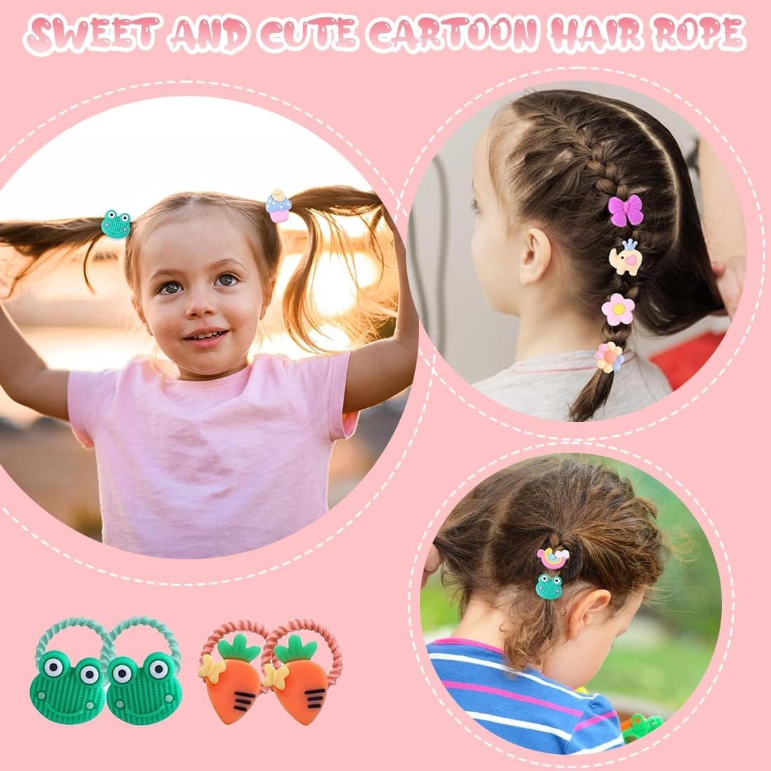 ROKZELT Pack of 100 Girls Colourful Soft Nylon Hair Bobbles for Girls Children Mini Hair Bobbles Colourful Small Baby Hair Bobbles for Children