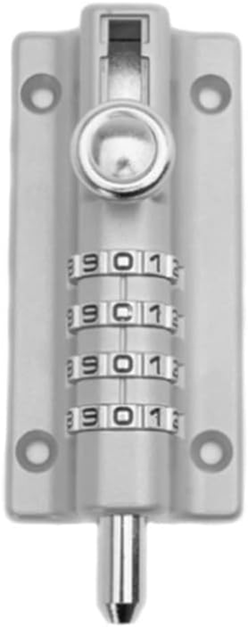 Combination Locking Bolt, Four-Digit Combination Latch Lock Combination Slide Locks Tamper Proof Slide Bolt Security Gate Lock for Door Window Garages(Black)