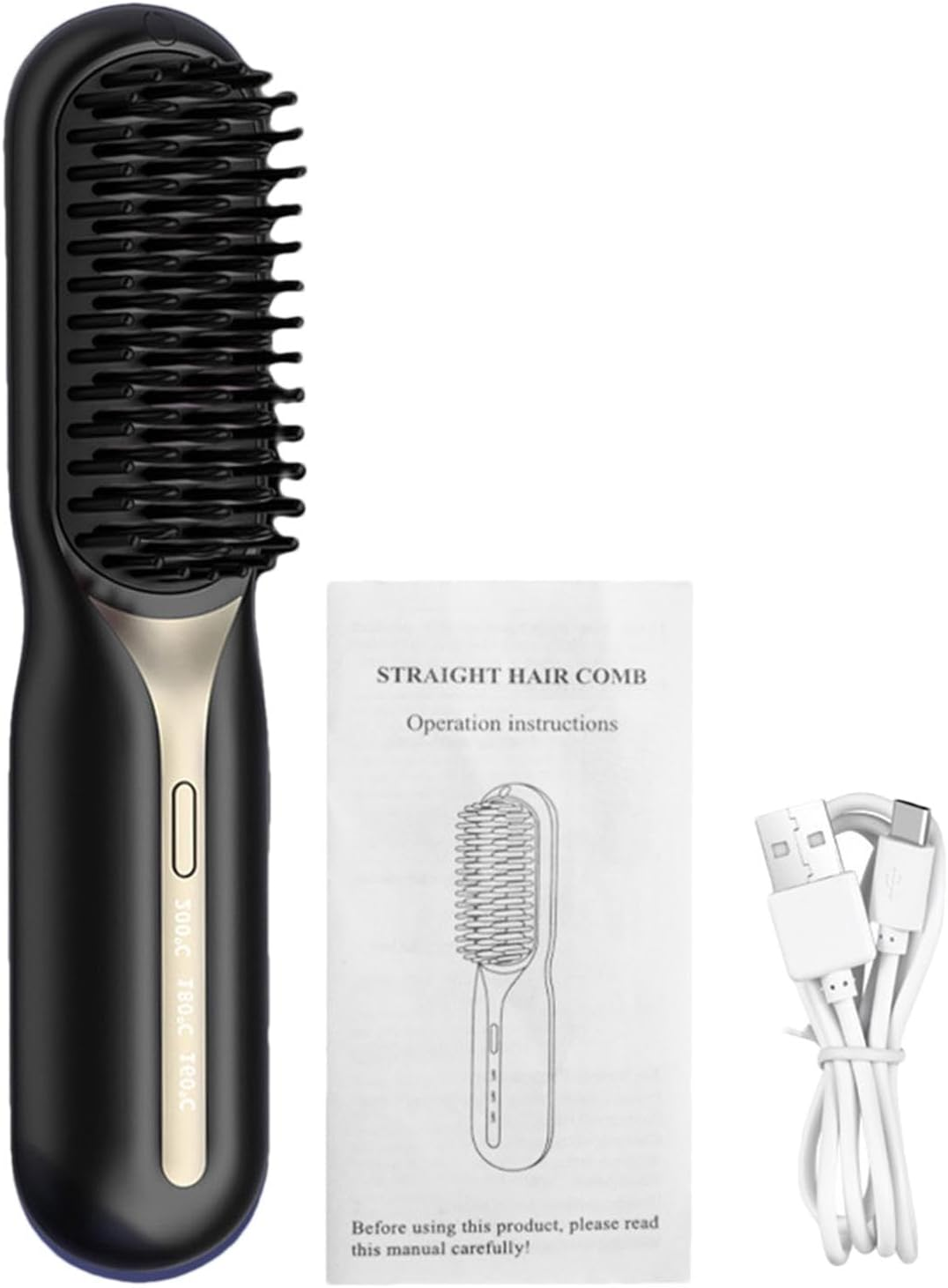 Handheld Cordless Hair Straightener | Compact Cordless Hairs Brush | Battery Powered Hair Styling Brush, Travel Hair Straightening Solution, Rechargeable Cordless Hair Styling Tool