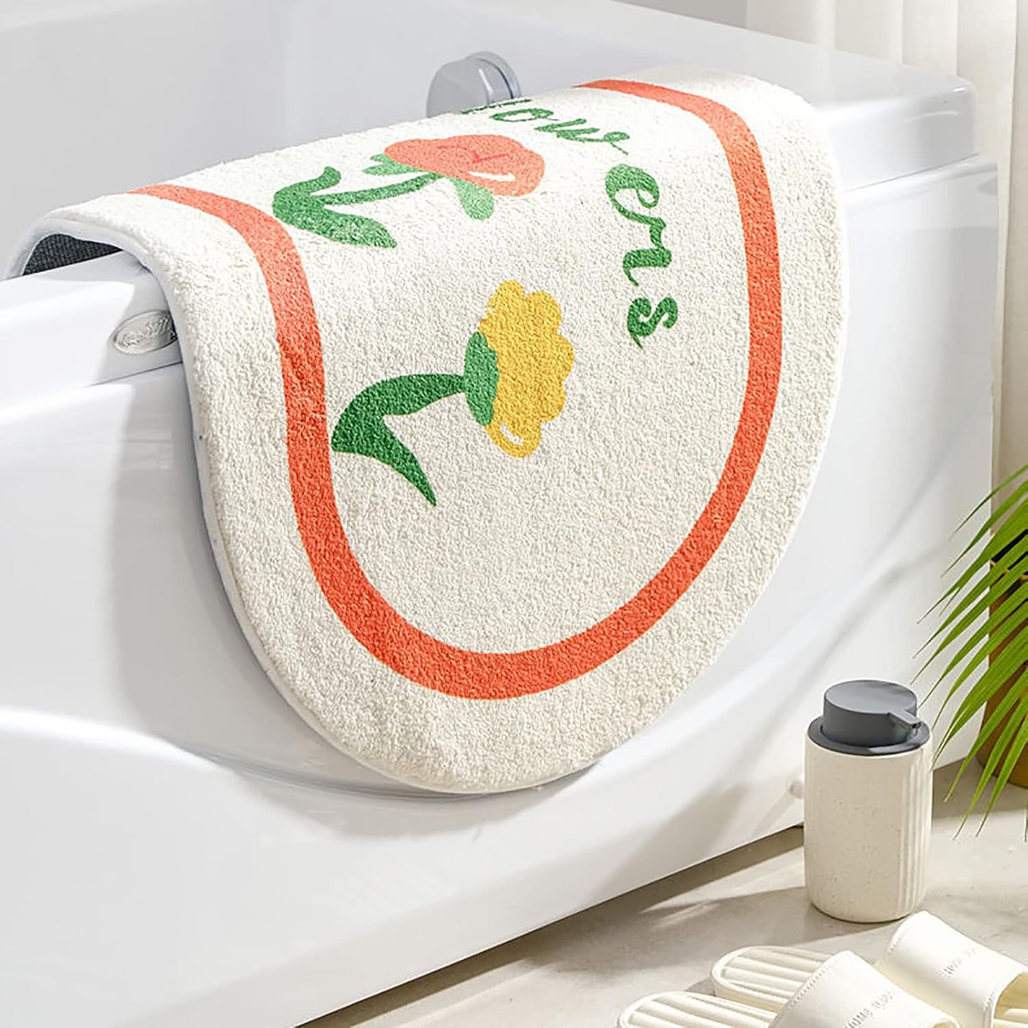 Non Slip Bath Mat Extra-Thick Water Absorbent Bath Rugs with Waterproof Backing Soft Fluffy Washabl Bath Rug Suitable for Bathroom, Toilet, Kitchen Style-M 40 * 60Cm image number 6