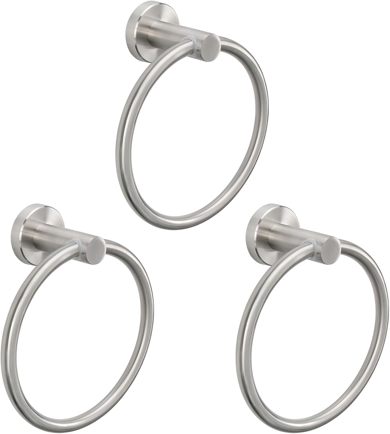 Nearmoon Bath Towel Ring, Bathroom Hardware Accessories-Thicken Stainless Steel Hand Towel Holder for Bathroom, Modern round Towel Hanger Wall Mounted (Matte Black, 1 Pack)