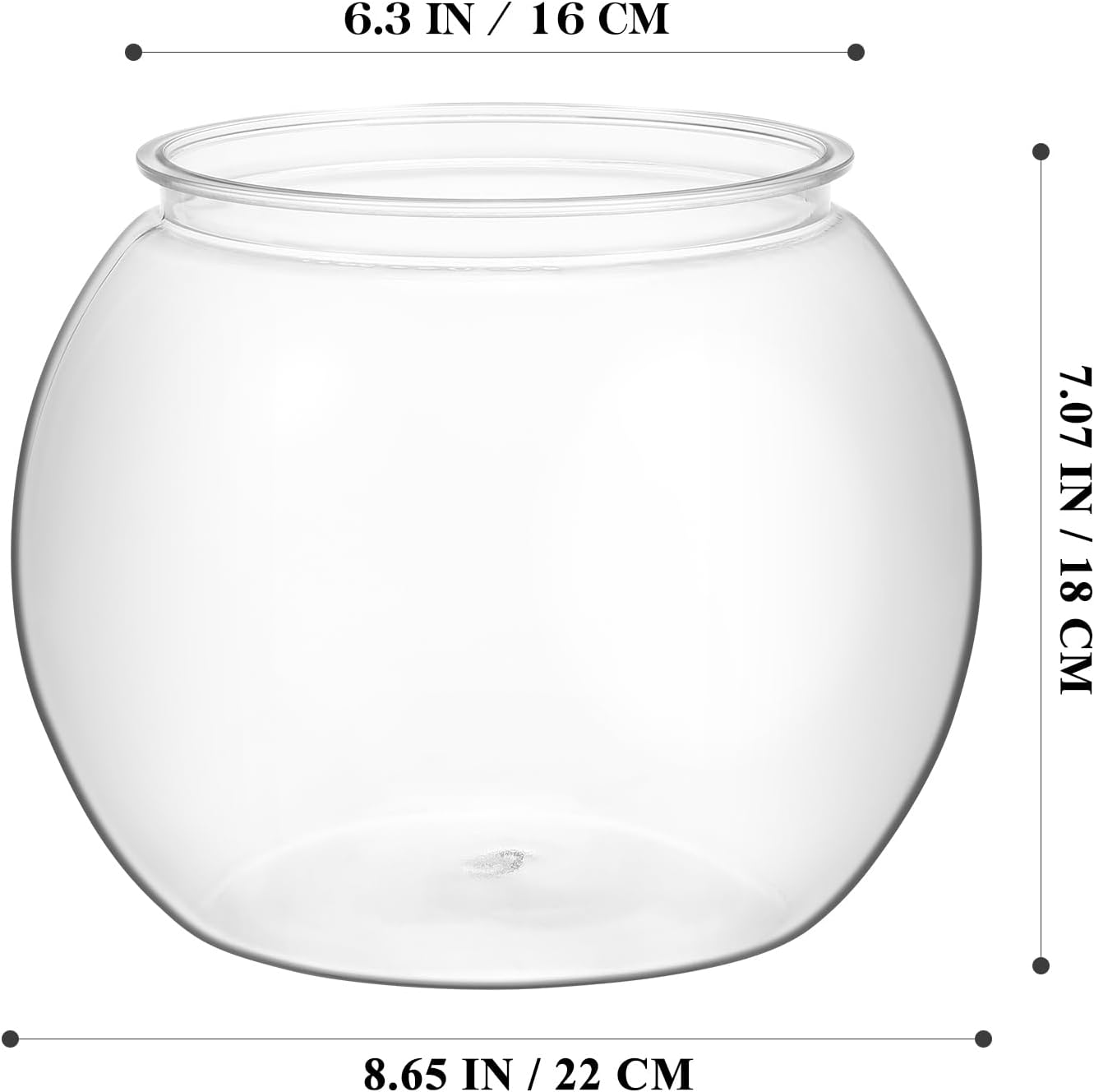 UKCOCO Plastic Fish Bowl : Desktop Aquarium, Clear round Fish Bowl, Pet Material, 8. 65X8. 65X6. 88 Inch, Transparent image number 6