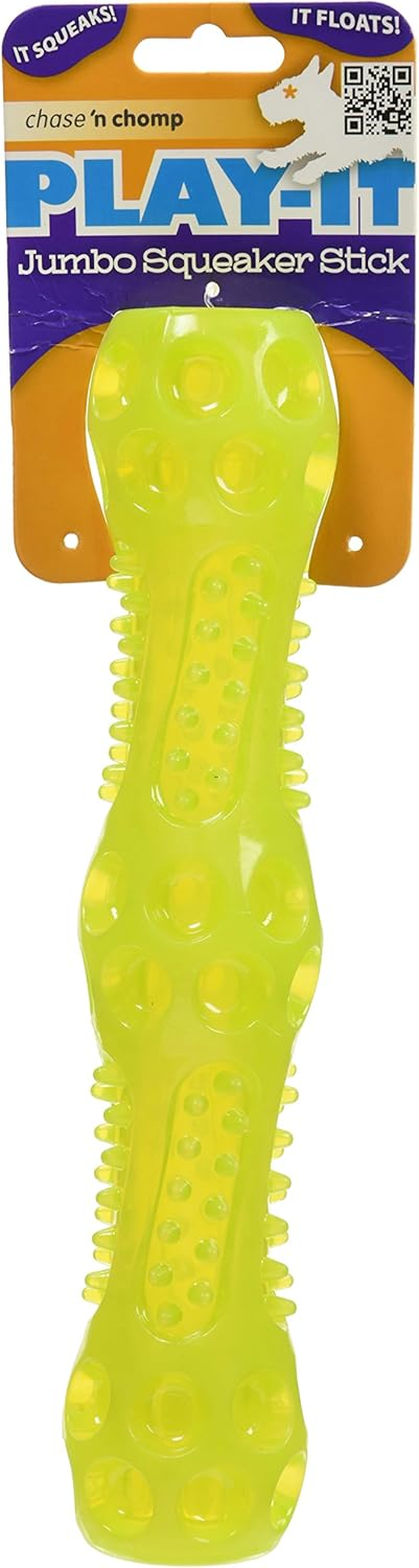 Chase 'N Chomp Durable TPR Squeaking Fetch Stick Dog Toy, Large